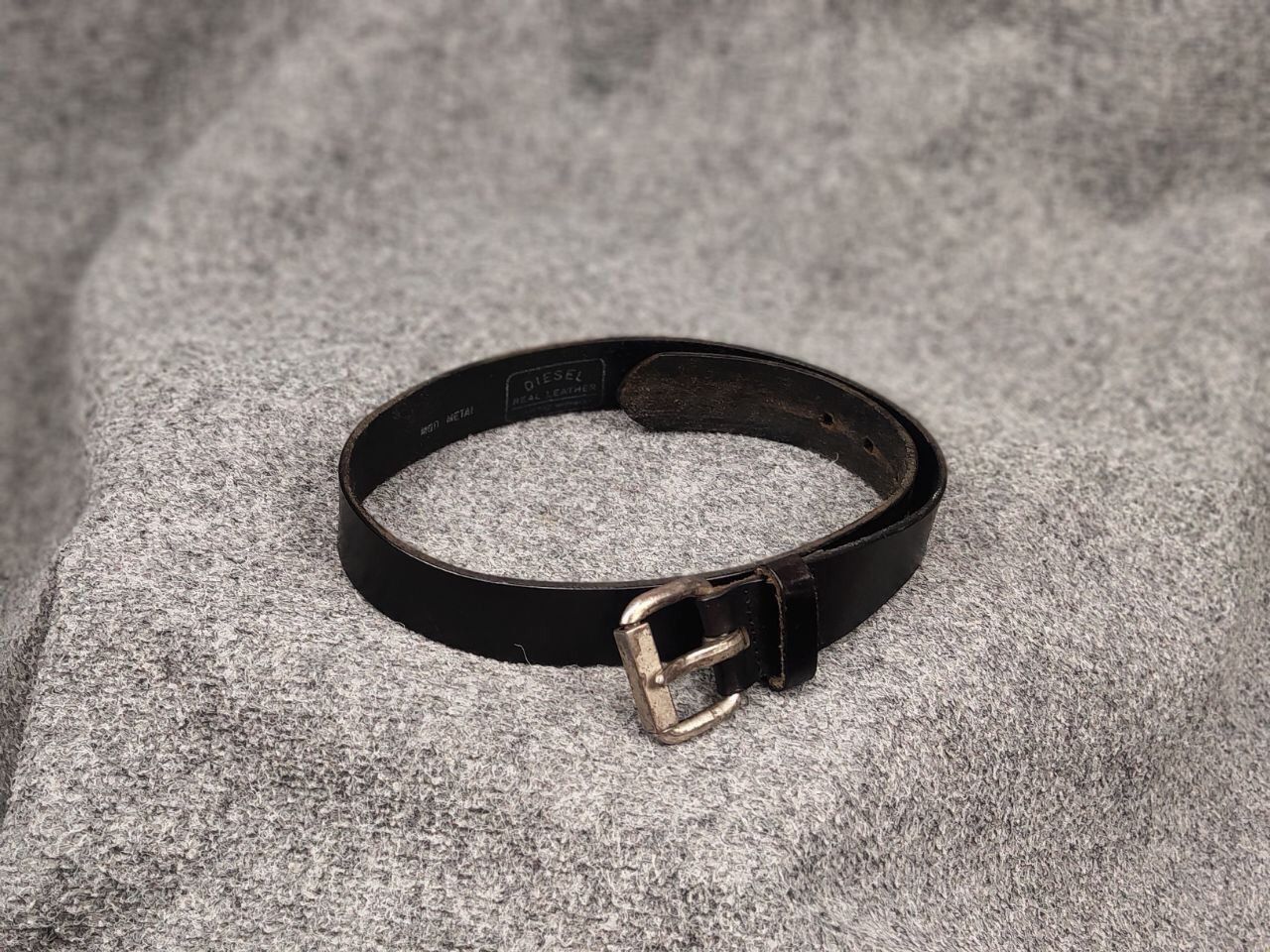 Diesel Vintage Diesel Black Leather Belt Logo Y2K Style Grailed