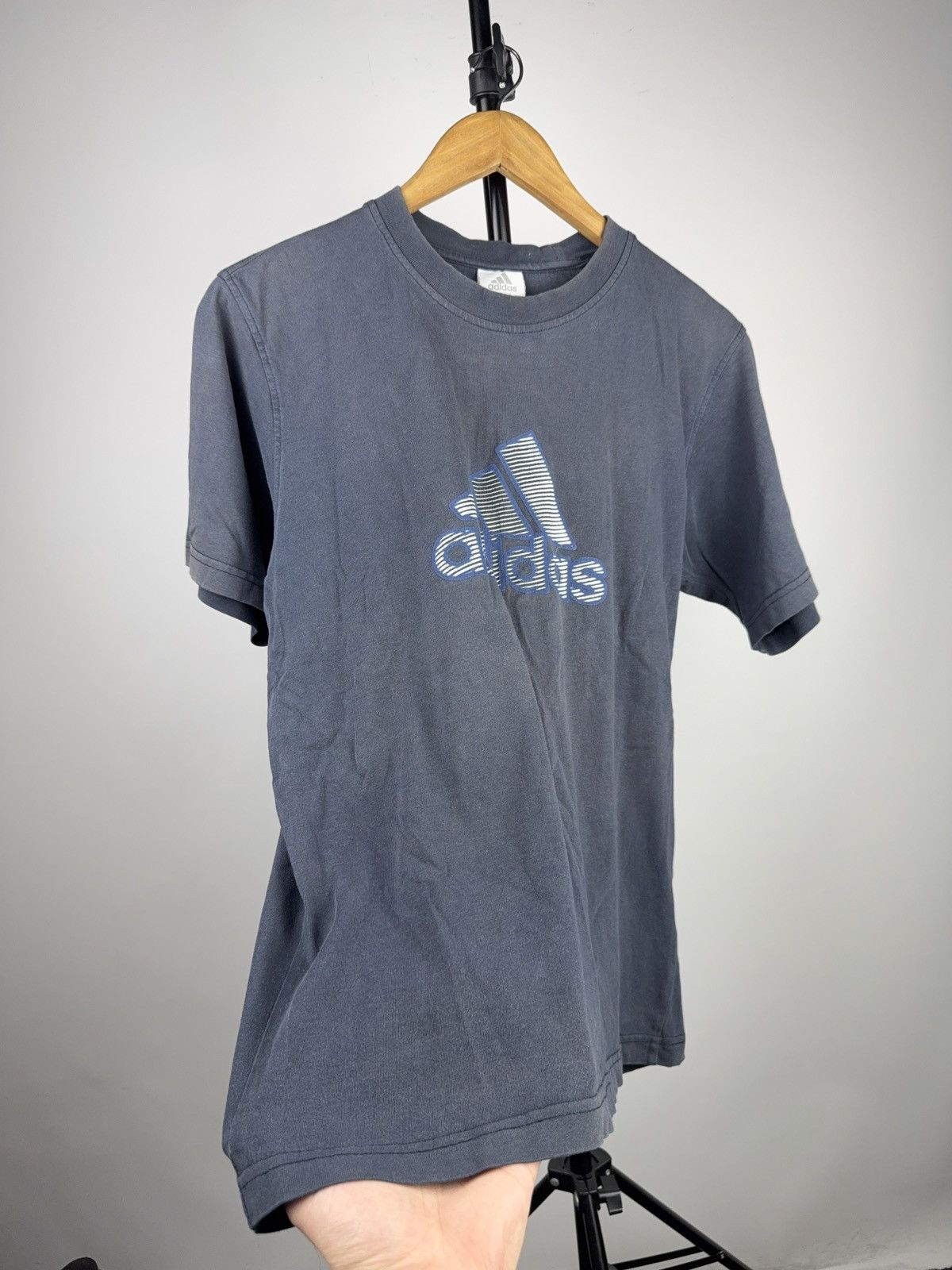 Adidas Vintage 00s Y2K Retro Adidas Logo T-Shirt Blue Men’s M Size US M / EU 48-50 / 2 - 2 Thumbnail