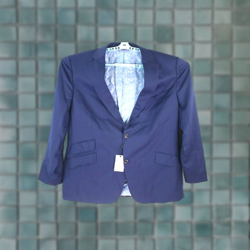 Robert Graham Robert Graham Mens 2 Piece Formal Royal Blue Bartel Dress Suit Set Size 54 95 Size 54R - 1 Thumbnail
