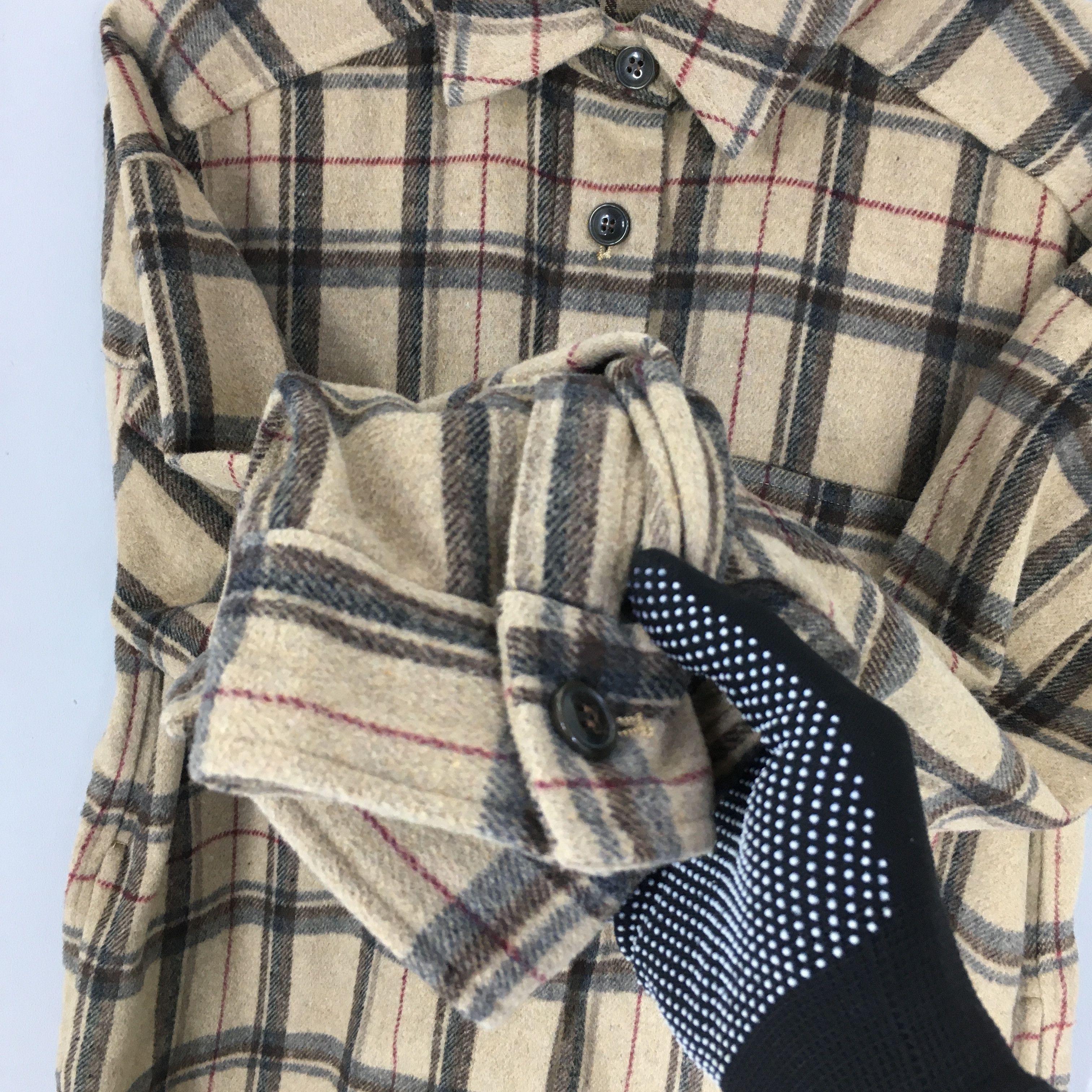 Vintage Japanese Brand Plaid Shadow Checkered Flannel Medium