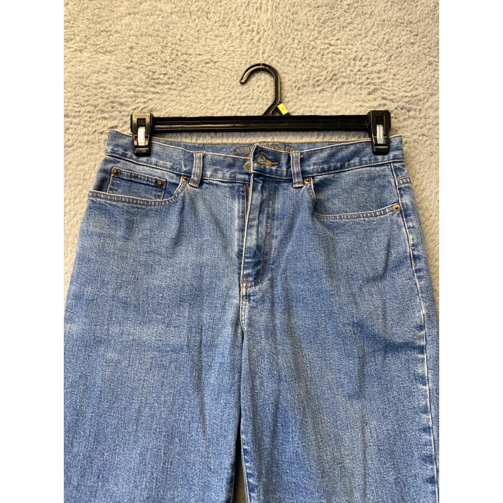 Ralph Lauren Lauren Ralph Lauren Jeans Women’s Size 6 Americana Slim Denim Blue - /159-12 Zip Denim Belted Slimming Straight 28 Inseam Pants Size 28" / US 6 / IT 42 - 2 Thumbnail