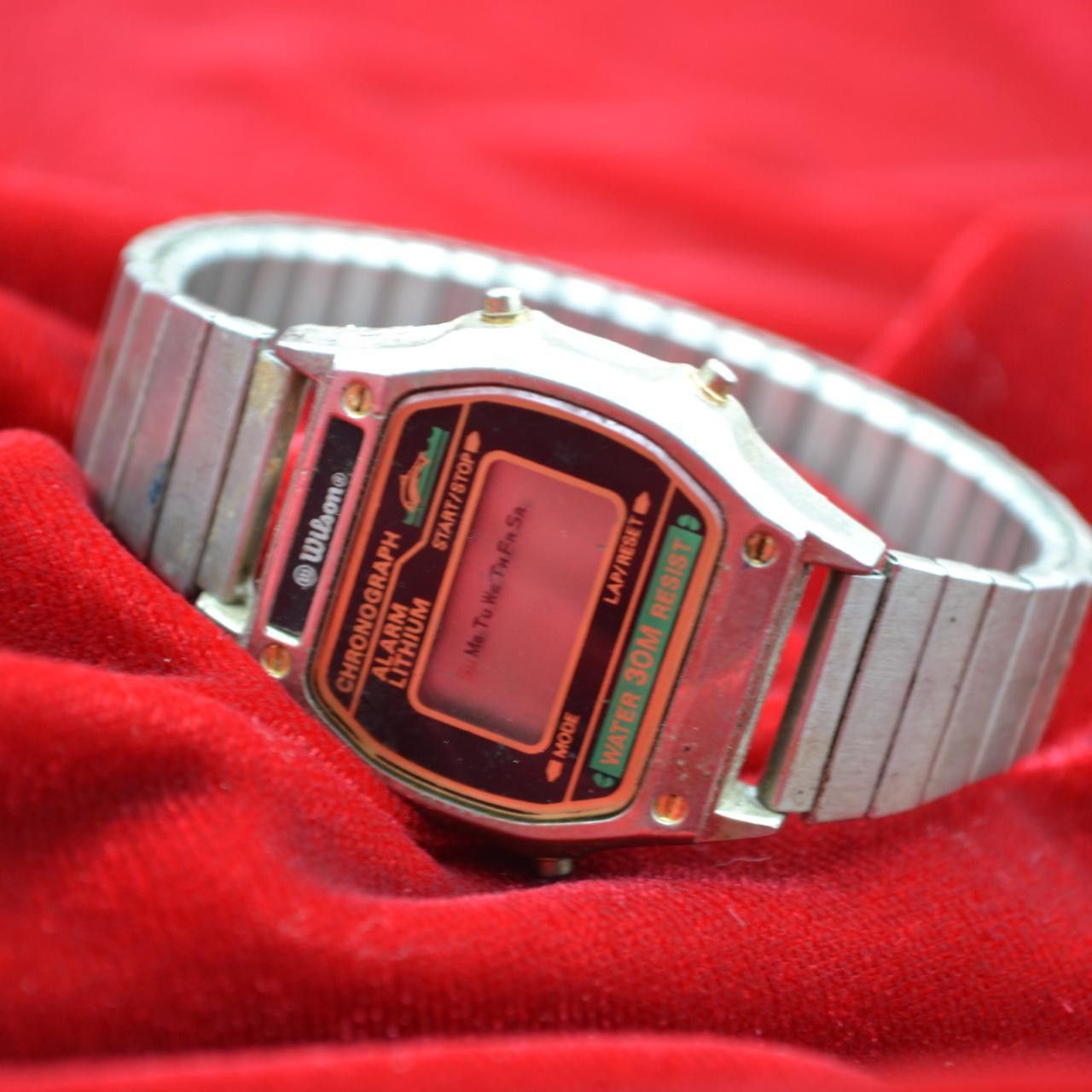 Vintage Wilson Digital Watch WR Alarm Chronograph Rectangular Face Size ONE SIZE - 1 Thumbnail