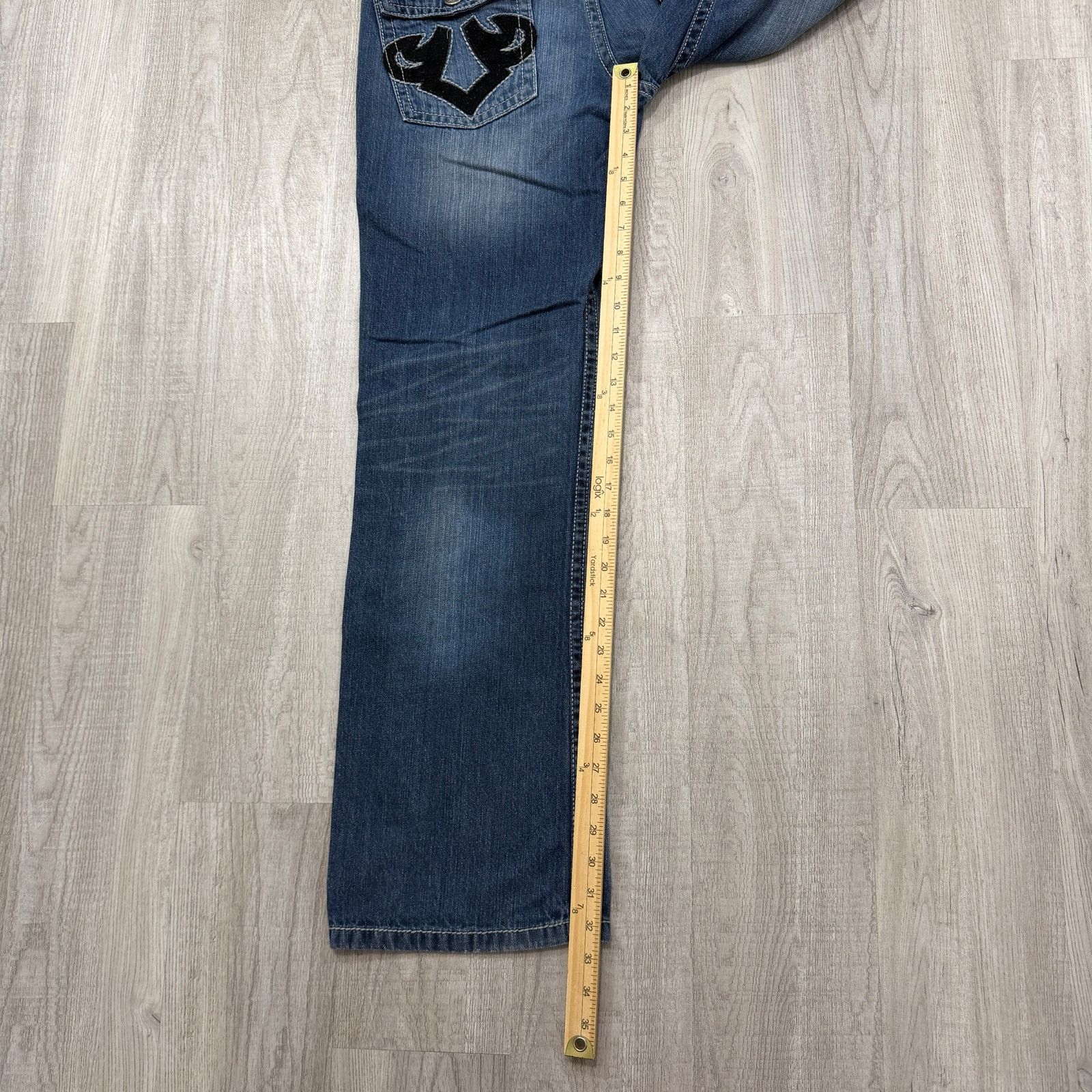 Vintage Vintage Machine Embroidered Jeans Mens 34x34 Blue Faded Size US 34 / EU 50 - 10 Thumbnail