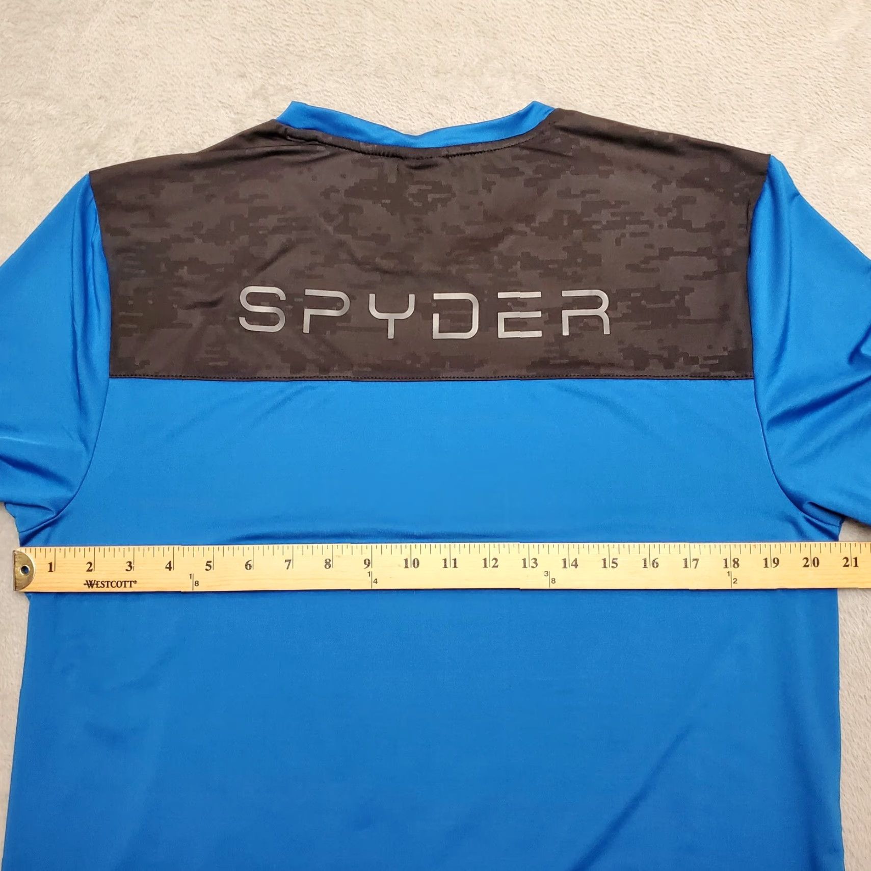 Spyder Spyder Shirt Mens Large Blue Active Short Sleeve Performance Stretch Crewneck T-Shirt Size US L / EU 52-54 / 3 - 7 Thumbnail