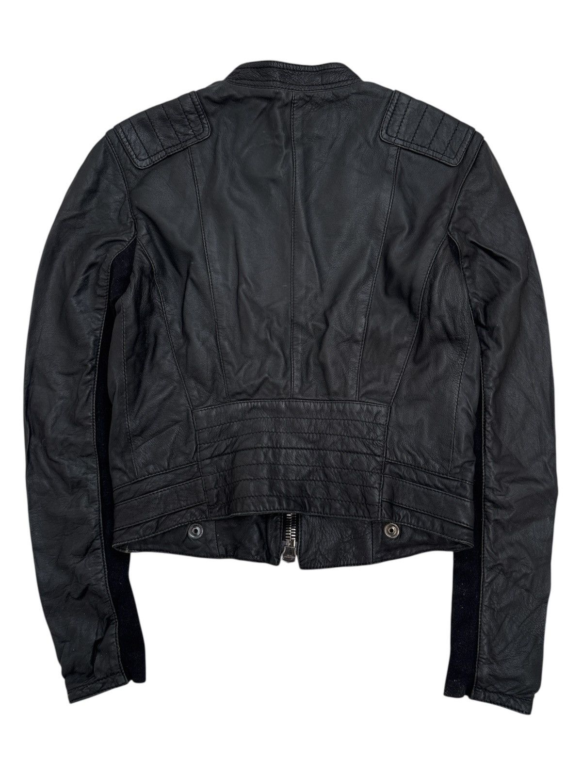 Hedi Slimane Crop Biker Leather Jacket Size US XXS / EU 40 - 2 Thumbnail