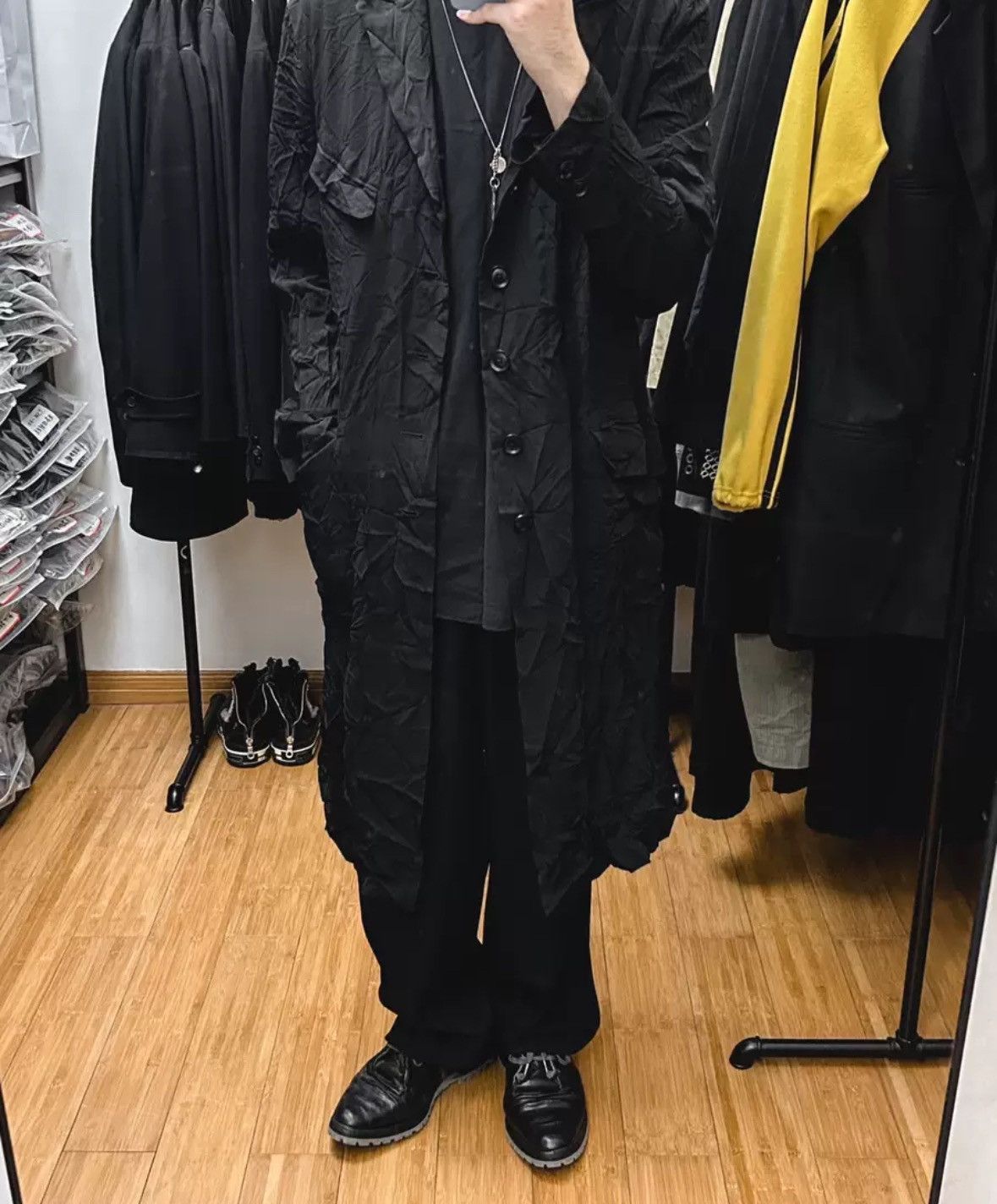 Yohji Yamamoto Yohji Yamamoto 19aw triacetate pleated coat 2412-Nextarrow Size US M / EU 48-50 / 2 - 7 Thumbnail