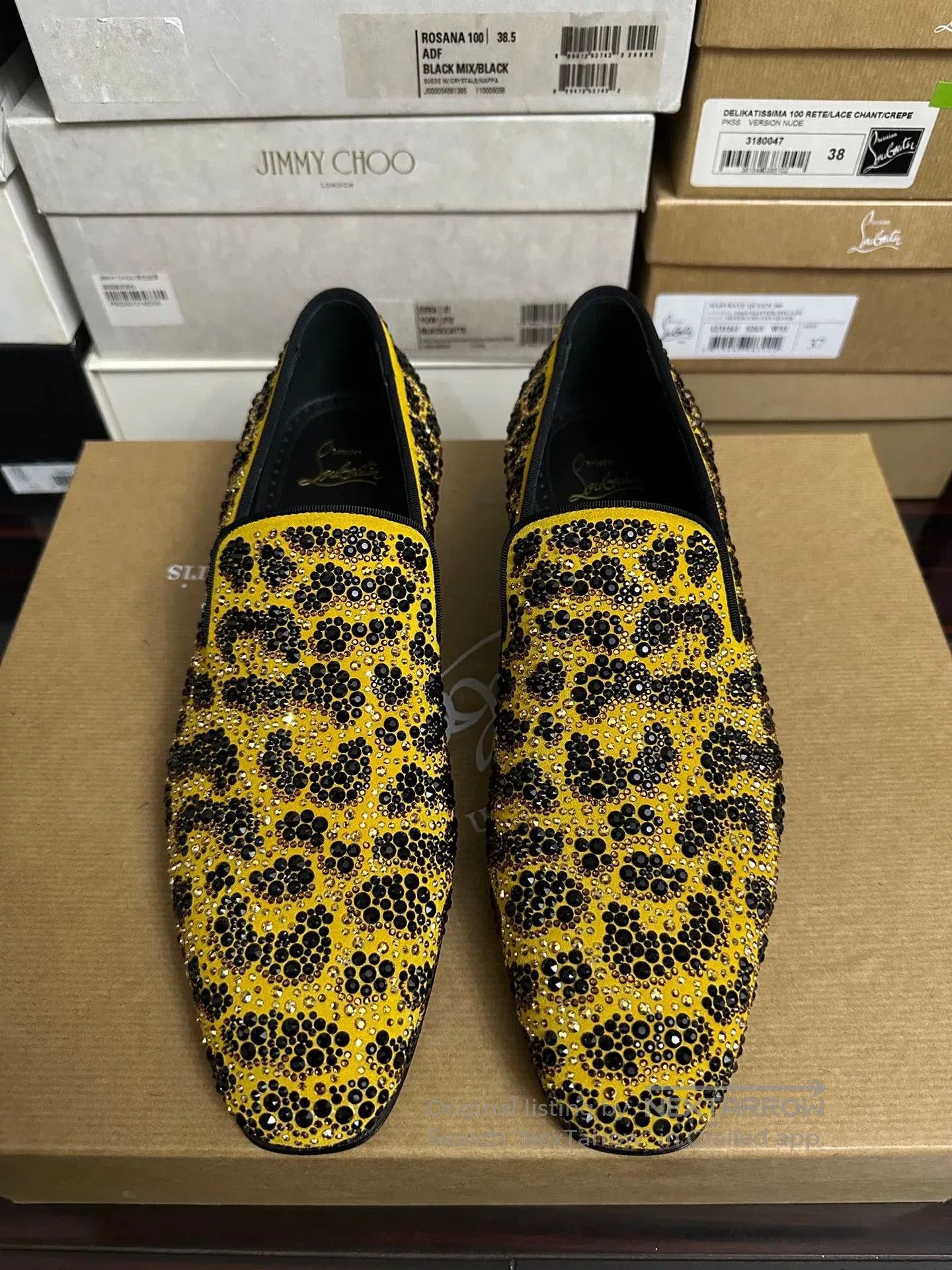 Christian Louboutin Christian Louboutin Men's Leopard Crystal Shoes. Size US 7 / EU 40 - 2 Thumbnail