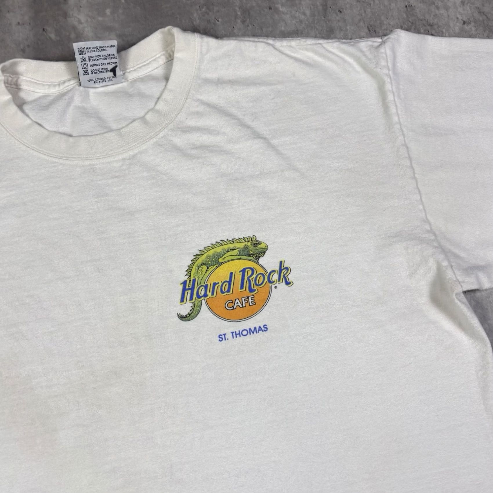 Hard Rock Cafe VINTAGE Hard Rock Cafe T Shirt XL White 90s Beach Bar Promo Mens Size US XL / EU 56 / 4 - 7 Thumbnail