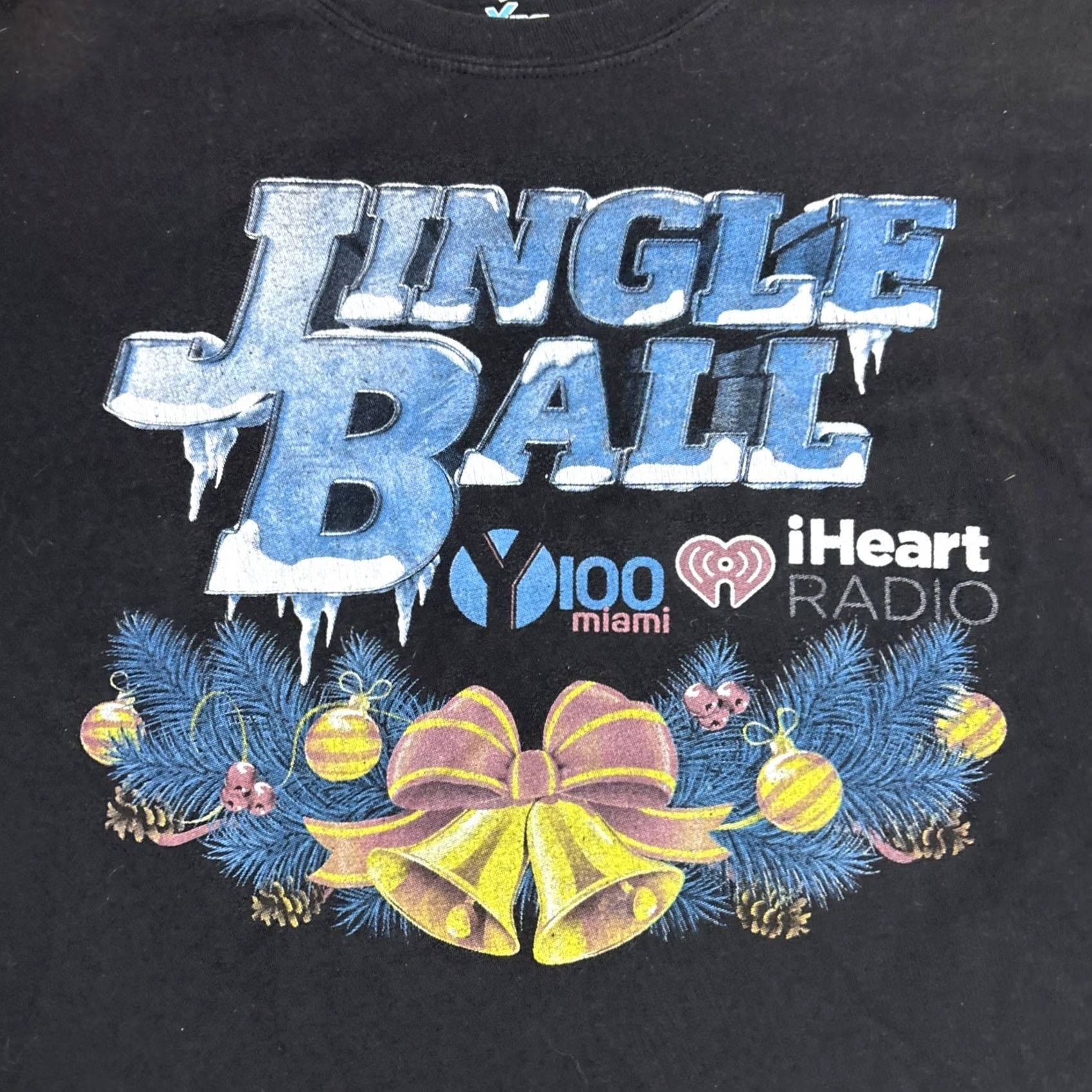 Hanes Hanes Jingle Ball Y100 Miami iHeart Radio 2015 Men’s Large Black Nick Jonas Zedd T-Shirt Mens Regular Short Sleeve Music Band Shirt Size US L / EU 52-54 / 3 - 2 Thumbnail