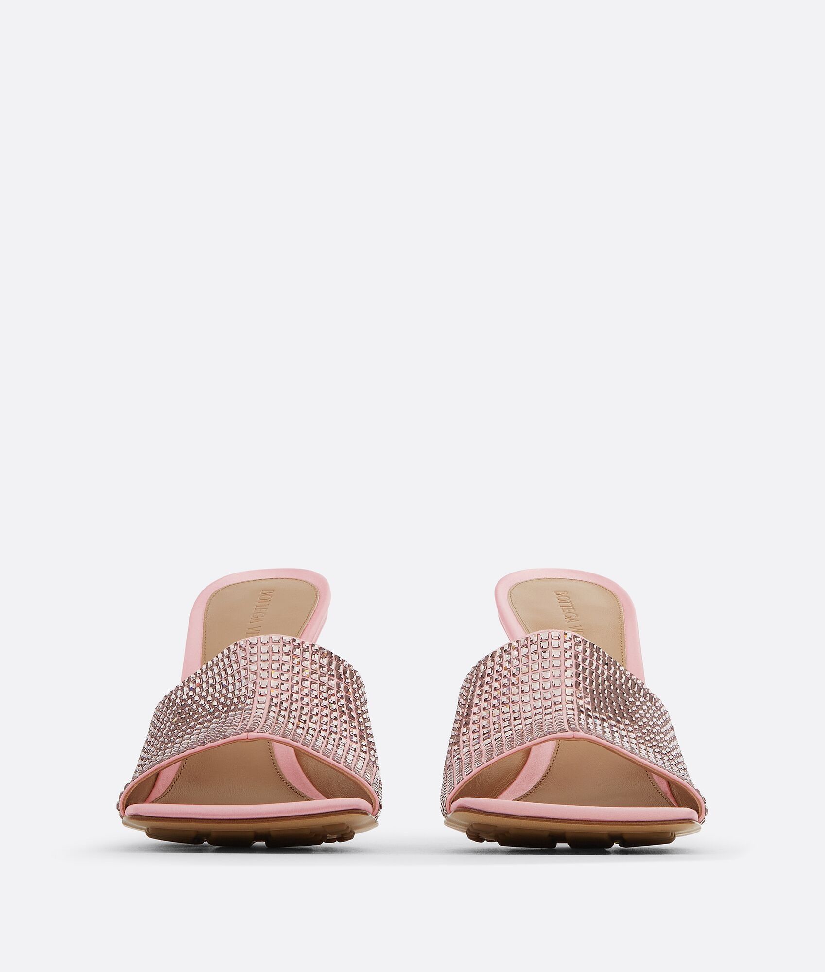 Bottega Veneta o1n1vont1024 Stretch Crystal-Embellished Sandals in Camellia Size US 11 / IT 41 - 2 Thumbnail