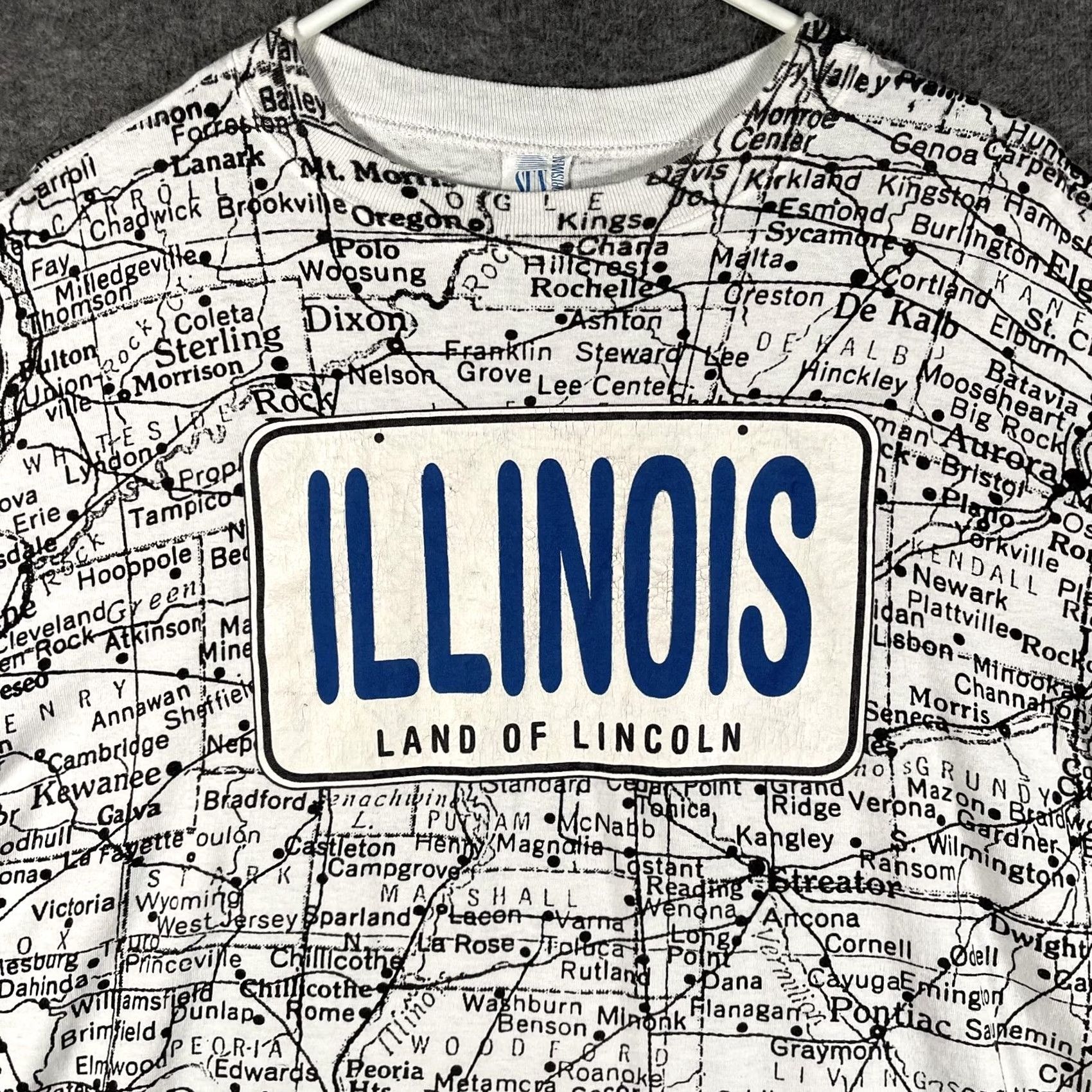 Sunray Sportswear VINTAGE Sun Sportswear Shirt Mens 2XL White Illinois Map All Over Print USA 90s Size US XXL / EU 58 / 5 - 2 Thumbnail