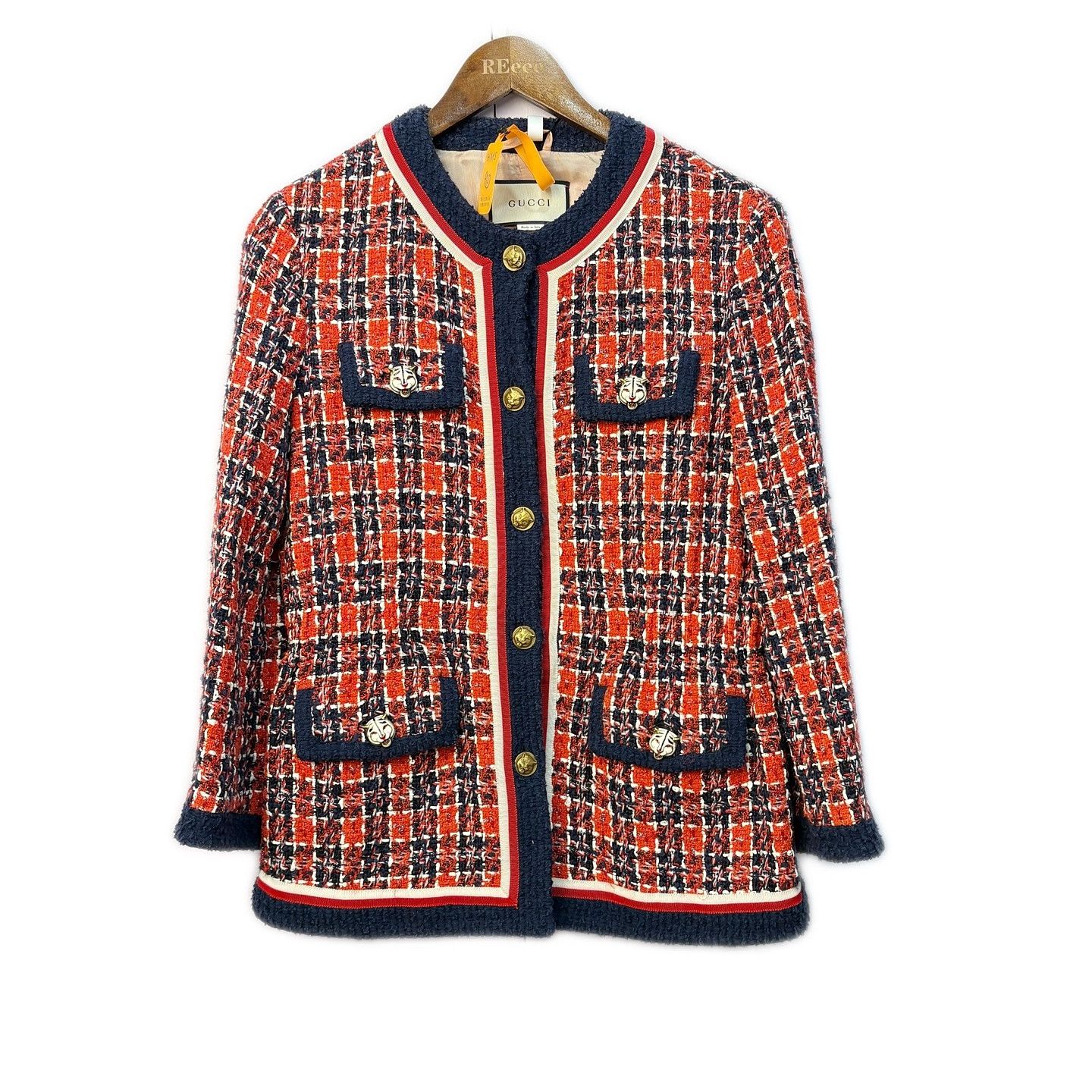 Gucci Gucci Lion Button Tweed Jacket Size 42 Size M / US 6-8 / IT 42-44 - 1 Thumbnail