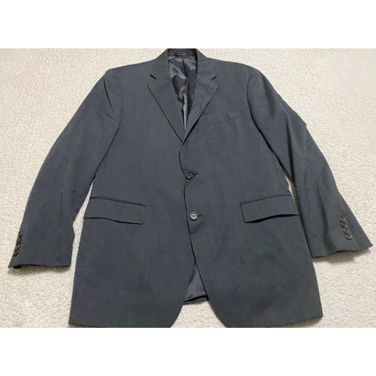 Ralph Lauren Lauren Ralph Lauren Mens Blazer 42L Gray Wool Striped Long Sleeve 2 Button Jacket Coat Size US XL / EU 56 / 4 - 2 Thumbnail