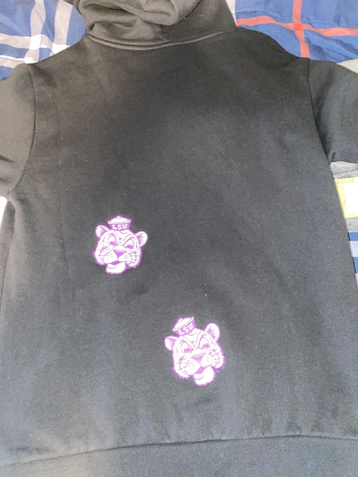 image of Cj X M&n X Lsu Hoodie in Black, Men's (Size Small)