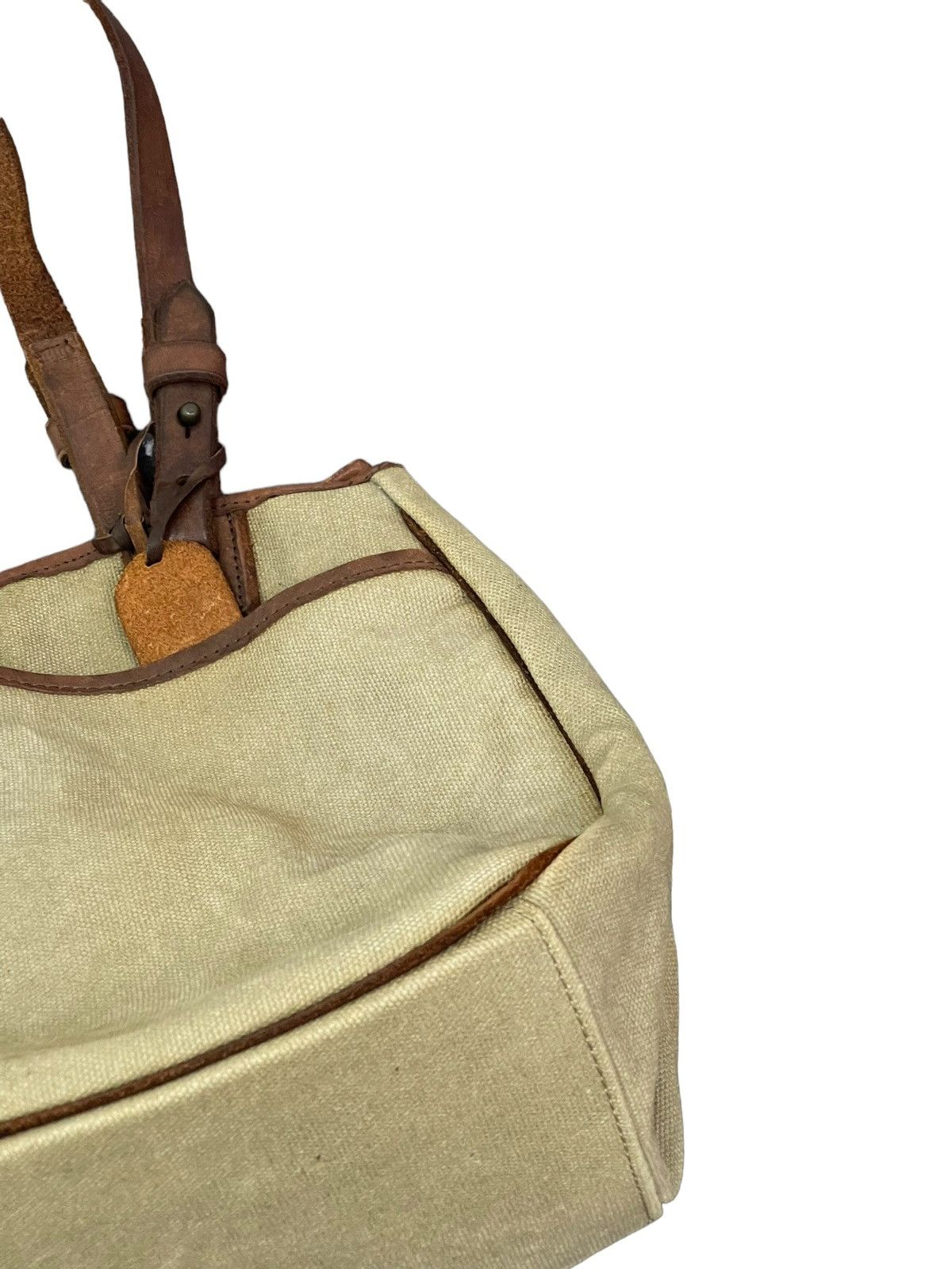 Japanese Brand Leather Cotton Canvas Paquet Shoulder Bag 4🟩 Size ONE SIZE - 9 Thumbnail