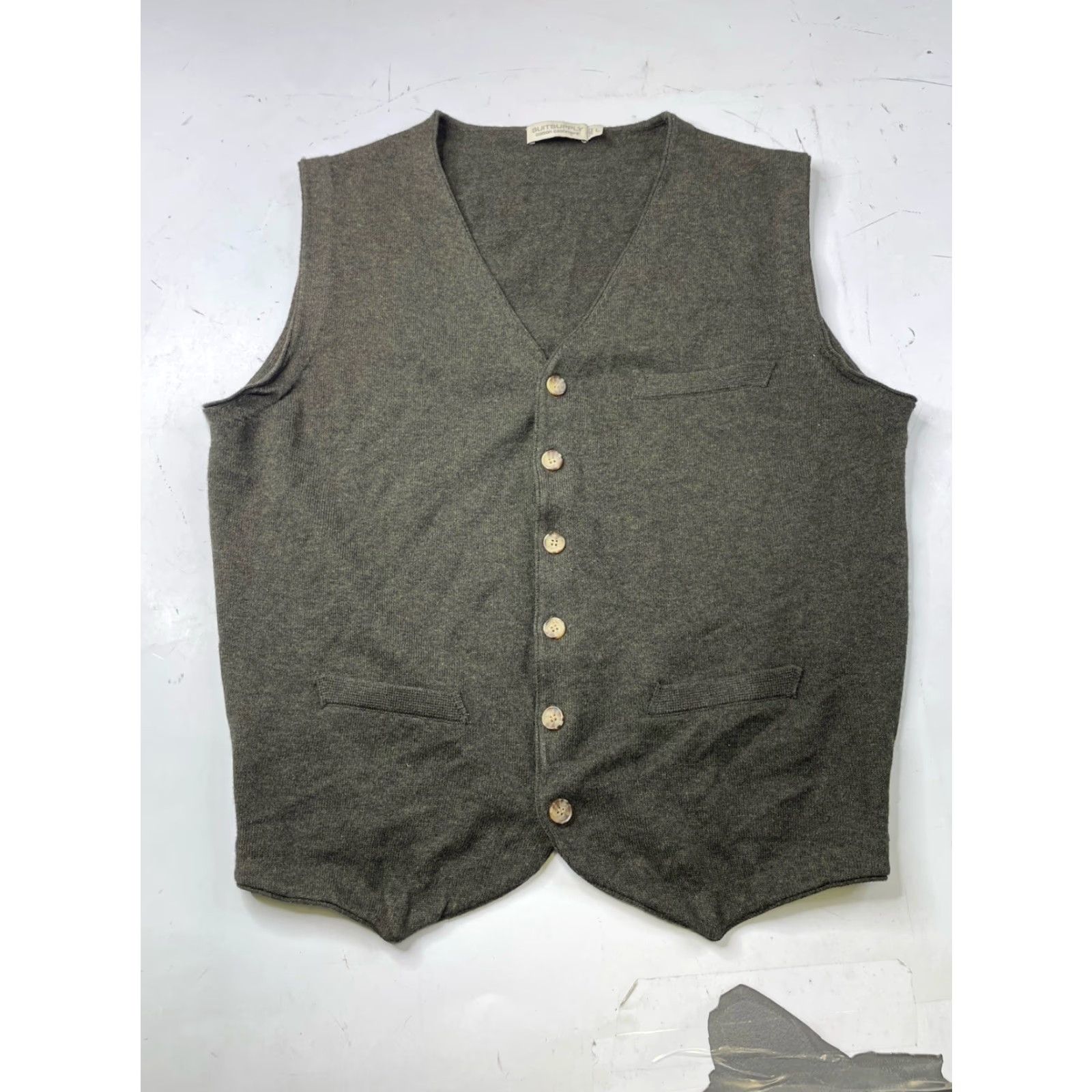 Suitsupply Suitsupply Cotton Cashmere Sweater Vest Green Buttons Men Size Large Size US L / EU 52-54 / 3 - 2 Thumbnail