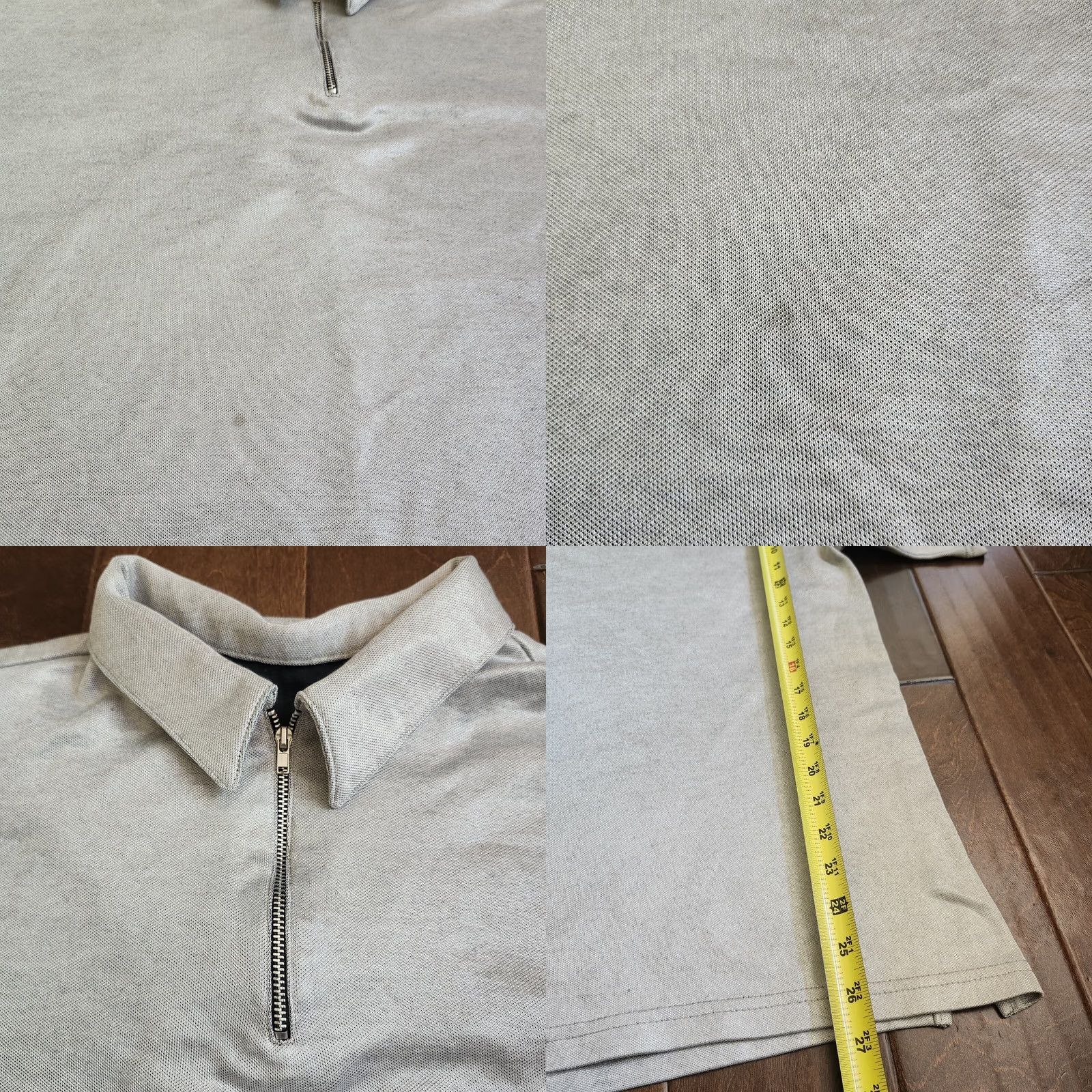 Vintage Direction Men's Polo Shirt - Size L - Silver - Short Sleeve - Button Collar - Cotton Polyester - Golf Walking - Classic Sports - Regular Mens Size US L / EU 52-54 / 3 - 8 Thumbnail