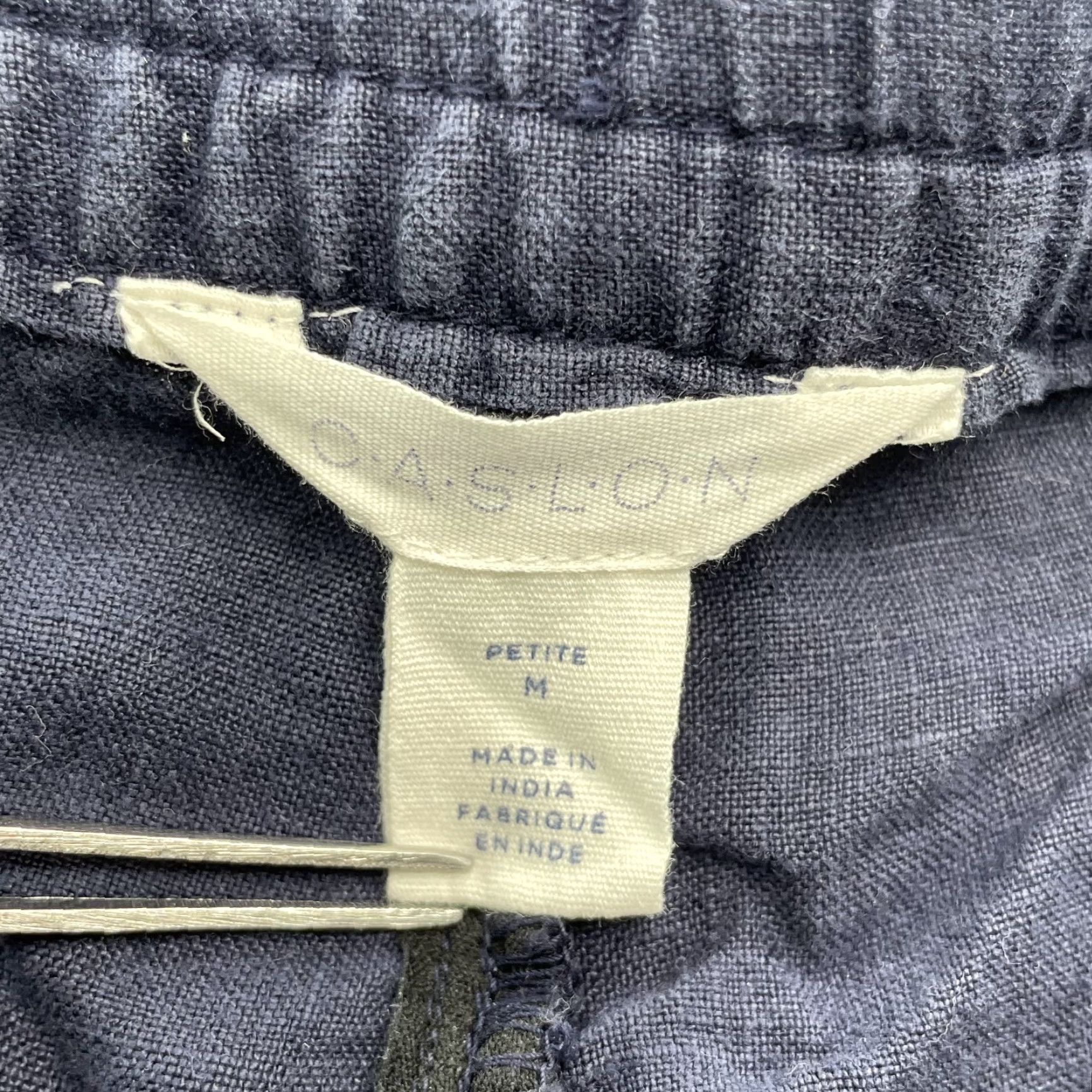 Vintage Caslon Linen Pants Women's M Petite Navy Coastal Boho Chic Academia Classic Shirt Pants Size 32" / US 10 / IT 46 - 6 Thumbnail