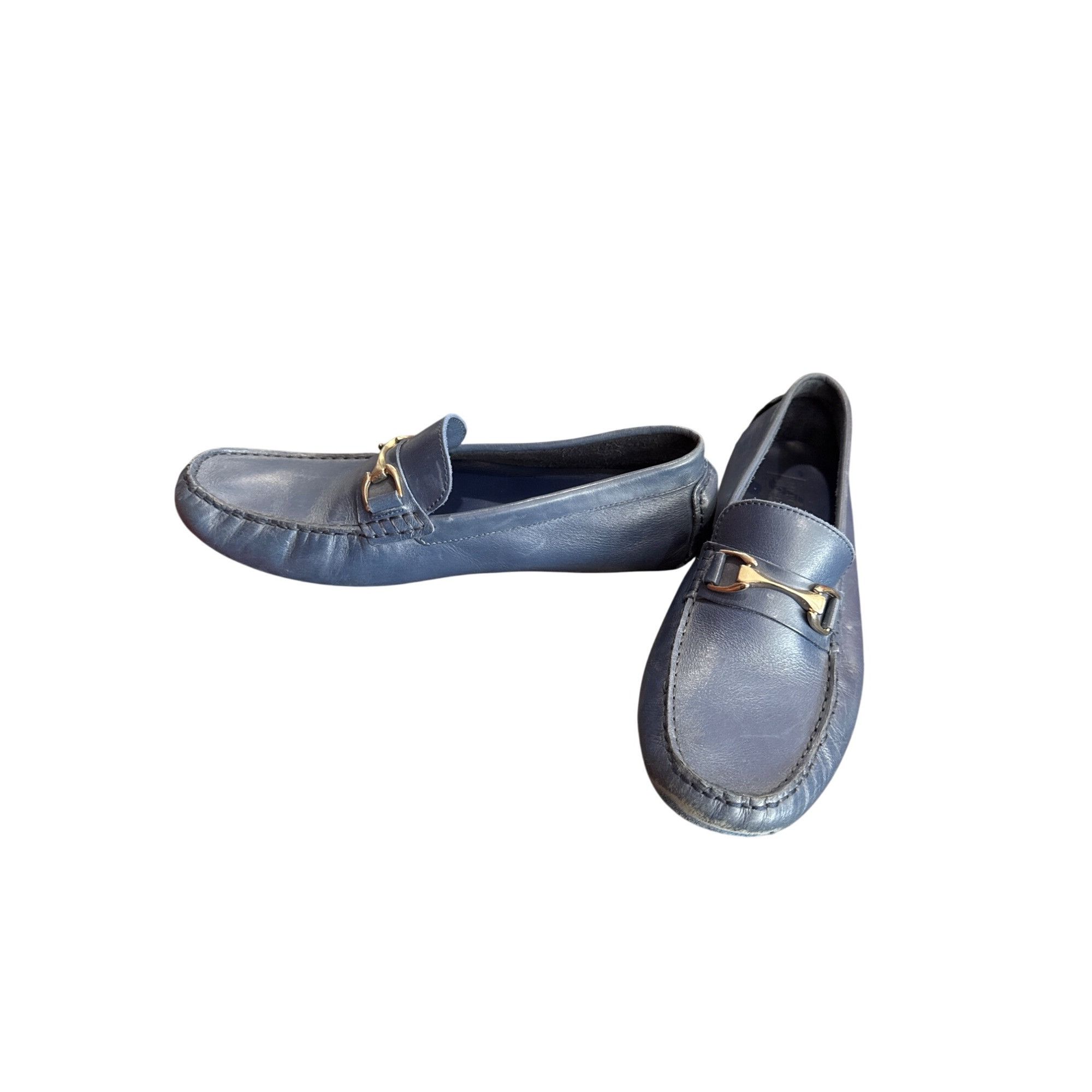 Mercanti Fiorentini Mercanti Fiorentini Mens Blue Leather Slip-On Loafers Size 1 Size US 10 / EU 43 - 2 Thumbnail