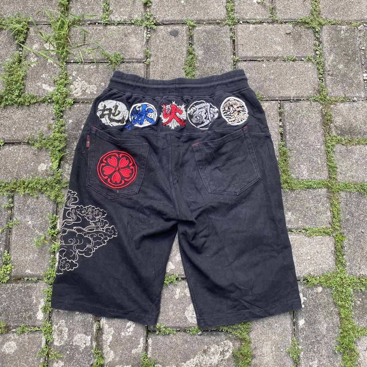 Japanese Brand 2000s Nippon Blue Karakuri Style Shorts Pants Size US 26 / EU 42 - 1 Thumbnail