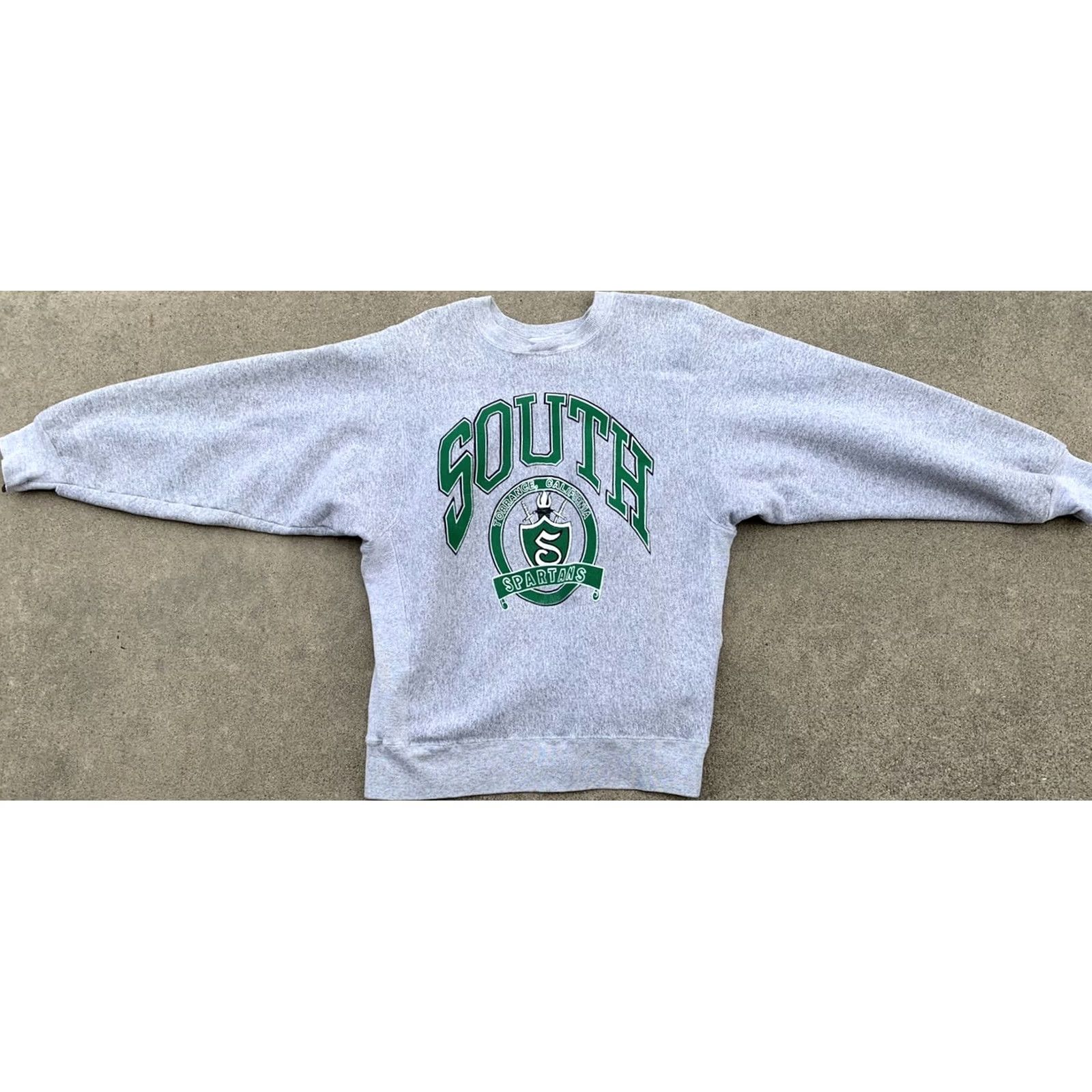 Hanes VINTAGE Hanes Sweatshirt Men L Gray Graphic Print South Spartans Torrance California Made in USA 80s 90s California Themepullover Size US L / EU 52-54 / 3 - 4 Thumbnail