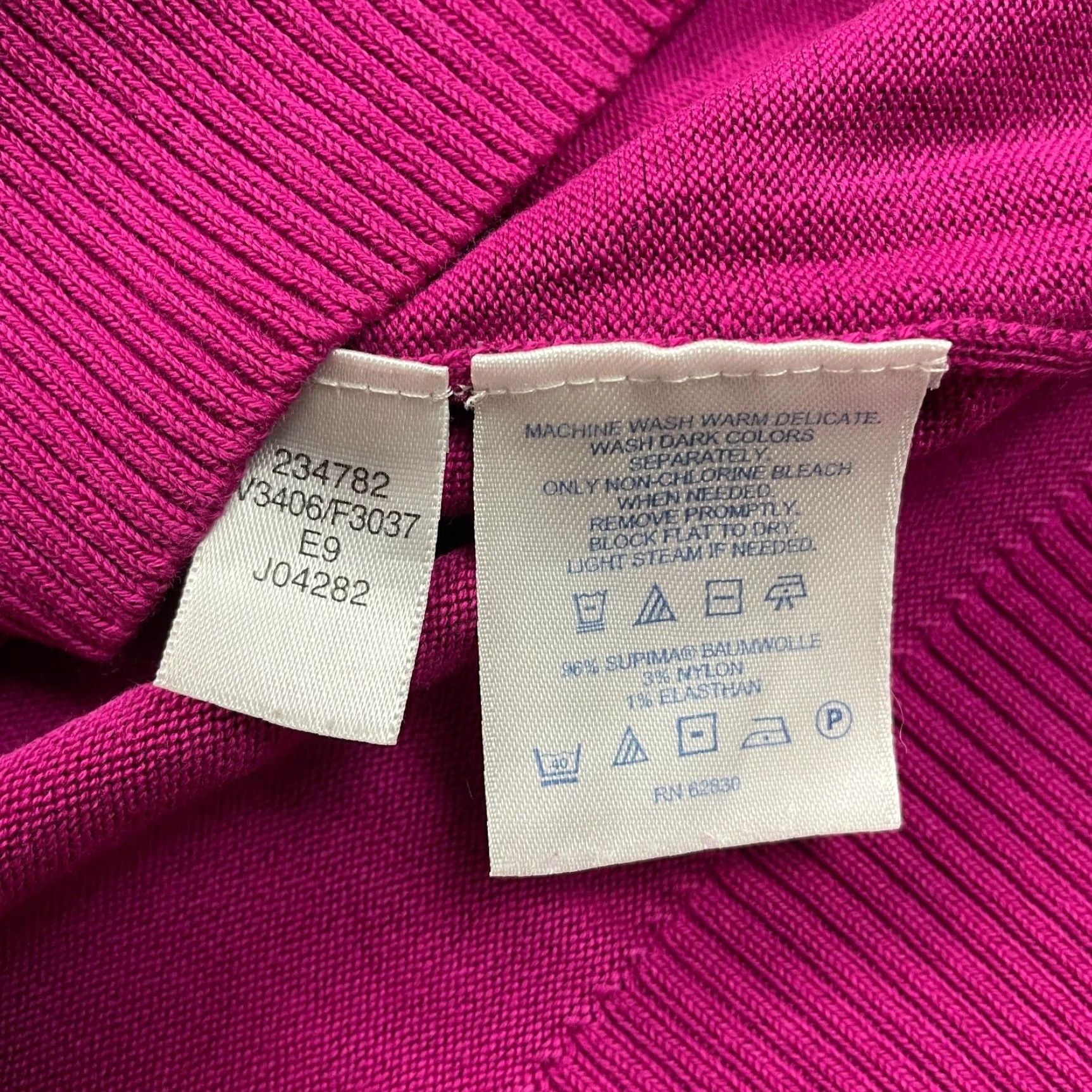 Lands' End Lands' End Sweater Women XS Fuchsia Pink V-Neck Tight Knit Casual Workwear Size XS / US 0-2 / IT 36-38 - 5 Thumbnail