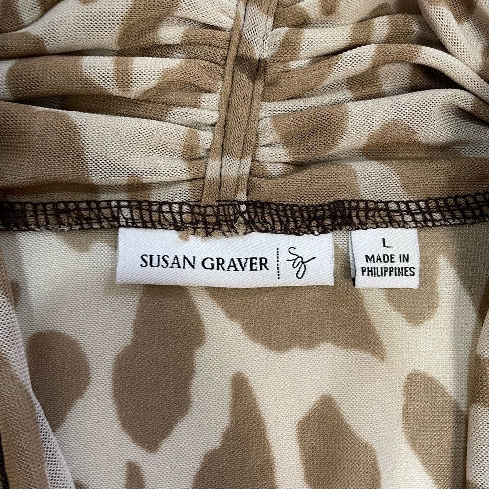 Other Susan Graver Animal Print Open Front Cardigan Size L Size L / US 10 / IT 46 - 7 Thumbnail