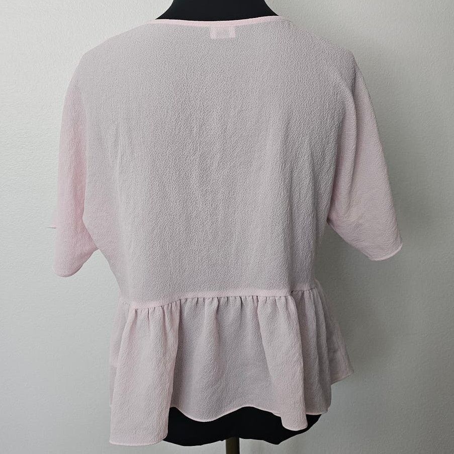 Aritzia EUC Wilfred Aritzia Light Pink S/S Macee Peplum Blouse XXS Size XXS / US 00 / IT 34 - 6 Thumbnail