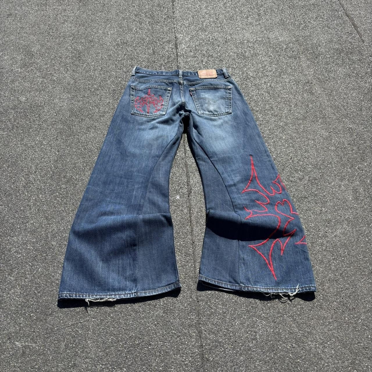 Affliction × Japanese Brand × Vintage jnco affliction style tribal embroidered jeans Size US 32 / EU 48 - 5 Thumbnail