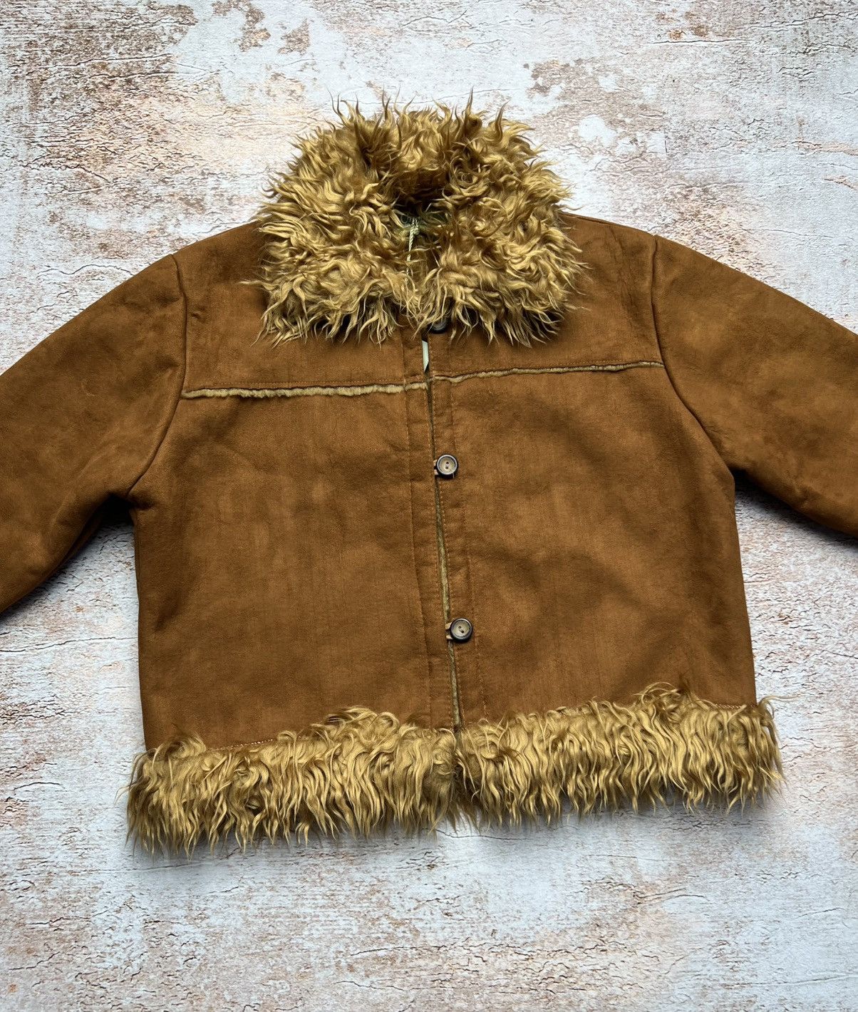 Vintage Vintage faux fur fluffy cropped jacket Size S / US 4 / IT 40 - 4 Thumbnail