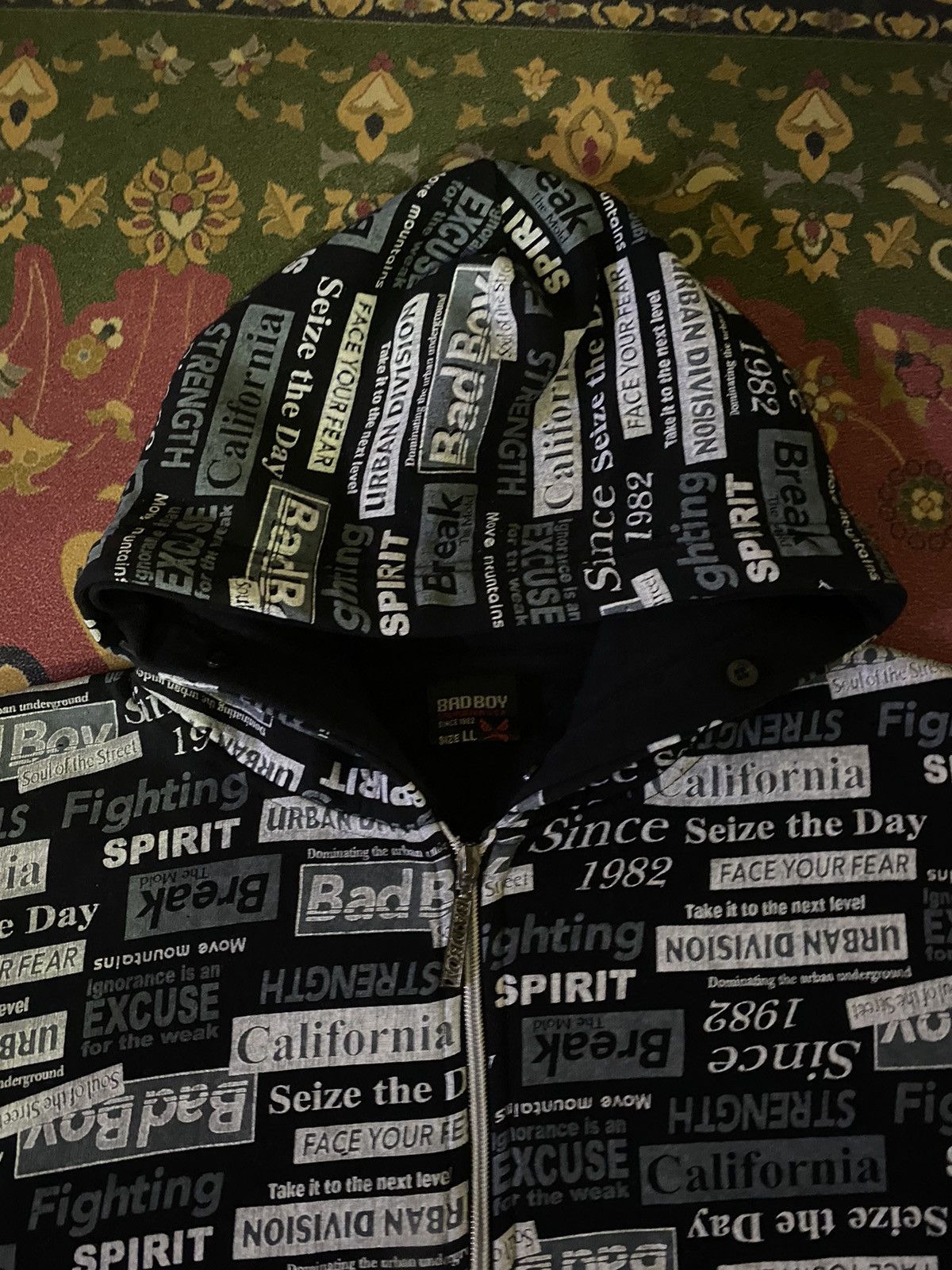Japanese Brand × Vintage 🔥RARE🔥🔥BAD BOY Full Print Hoodie Size US XL / EU 56 / 4 - 7 Thumbnail