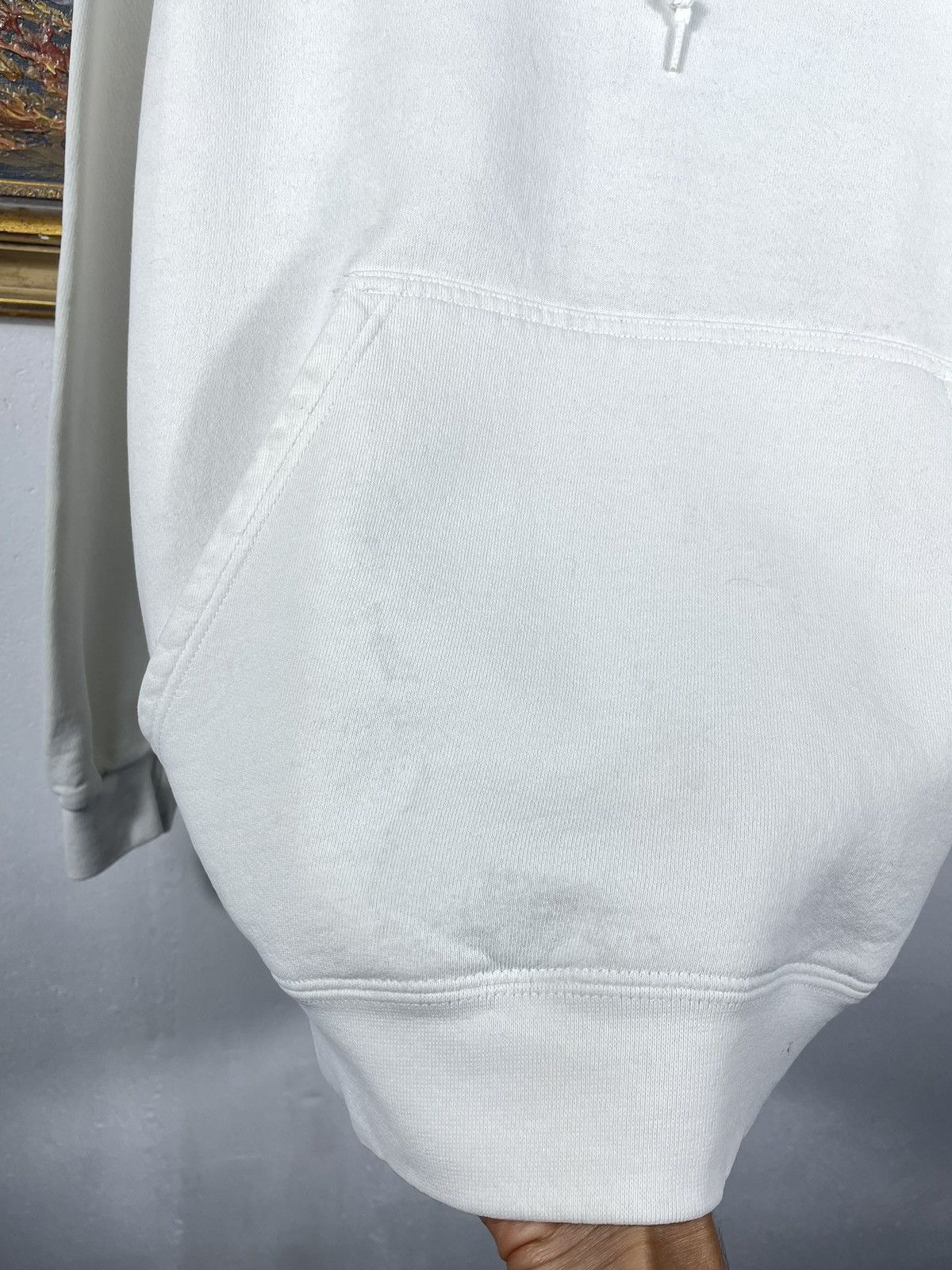 Nike × Vintage White Retro 90s Hoodie Nike Baggy Loose Oversize Vtg Size US L / EU 52-54 / 3 - 8 Thumbnail