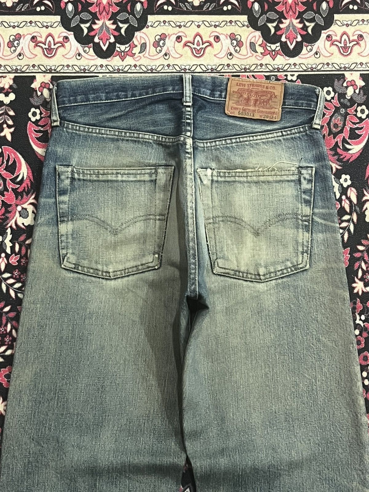 Levi's Levi’s 503BXX Big E Blue Mud Washed Distressed Selvedge Jean Size US 29 - 9 Thumbnail