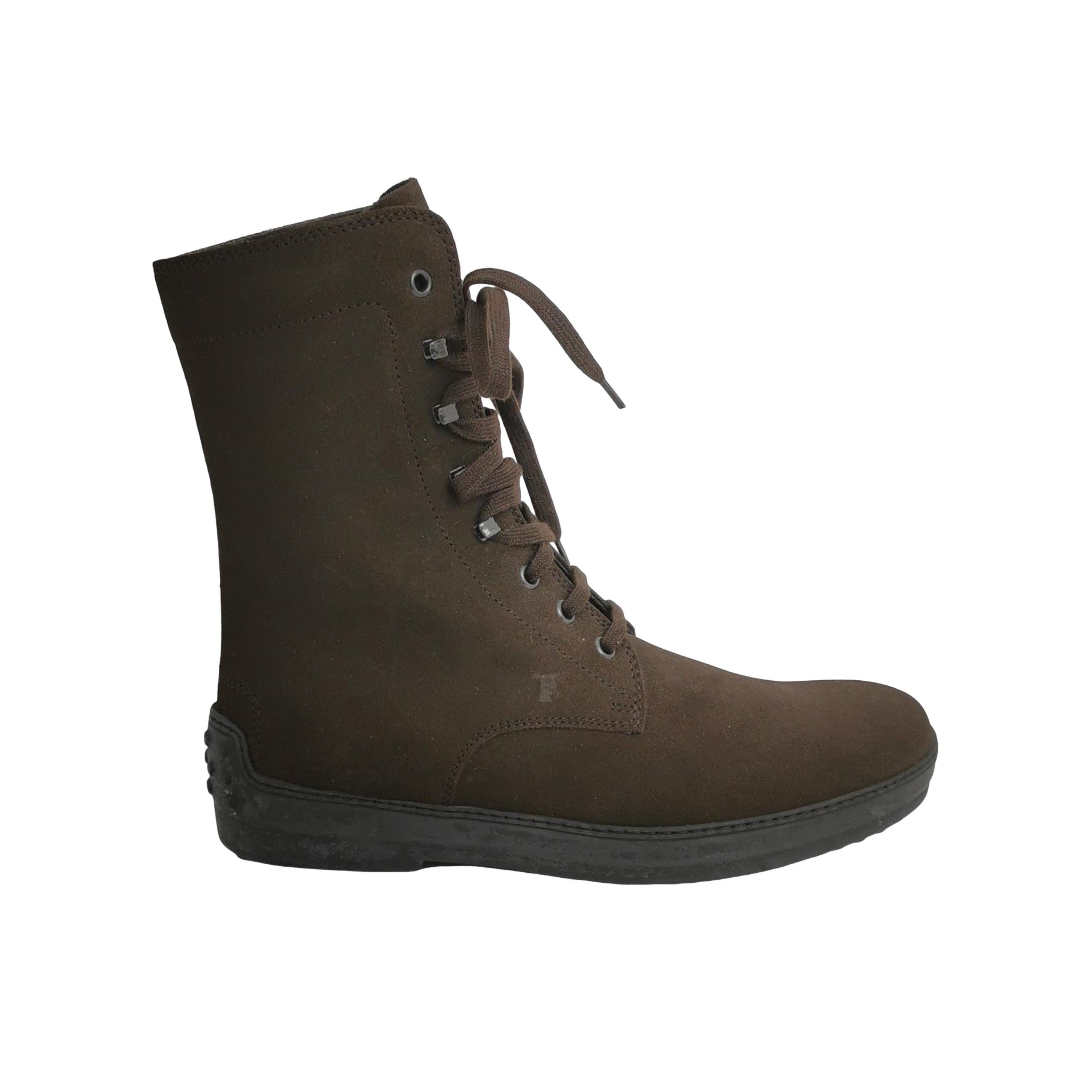 Tod's Tod's Suede Lace-Up Pebble Sole Boots 39.5 Size US 6 / EU 39 - 1 Thumbnail
