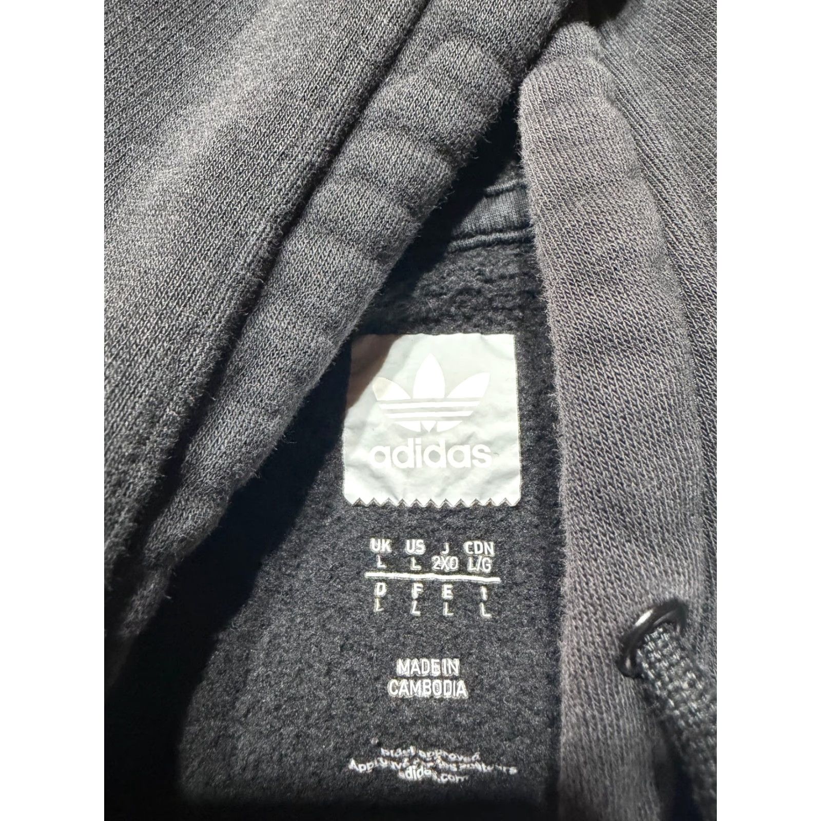 Adidas Adidas Mens Hoodie Pullover Regular Size L Black - Trefoil Logo, Fleece, Long Sleeve, Gym & Training, Original Line Size US L / EU 52-54 / 3 - 7 Thumbnail