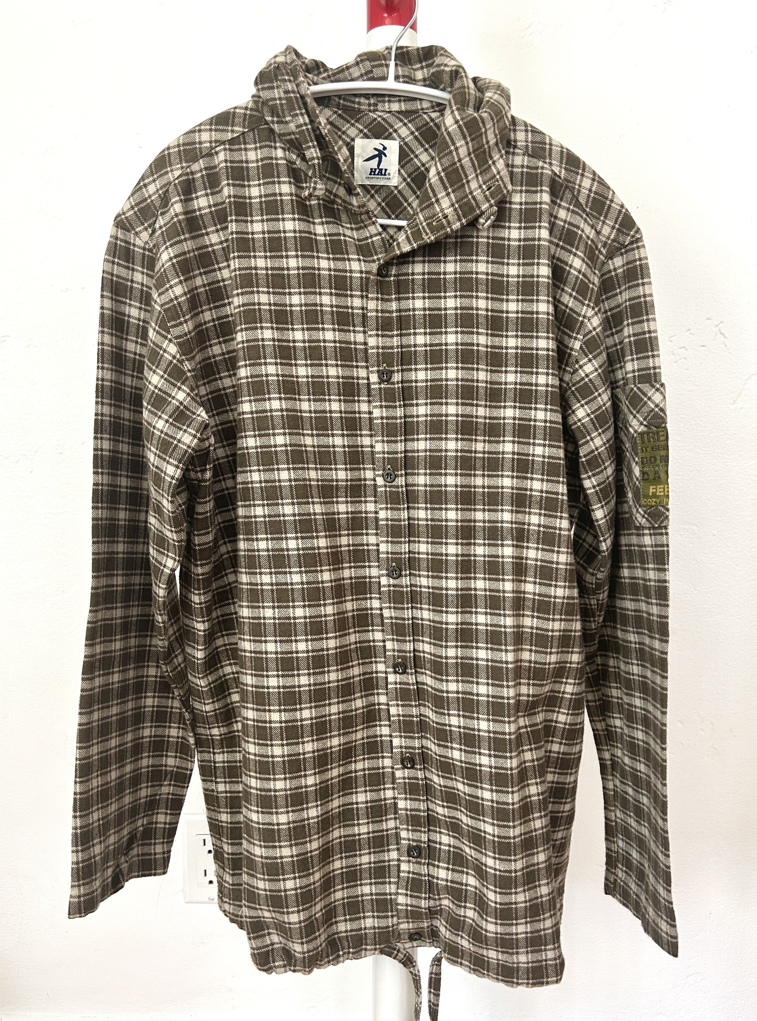 HAI SPORTING GEAR ISSEY MIYAKE チェック シャツ Hai Sporting Gear Issey Miyake brown cotton check short