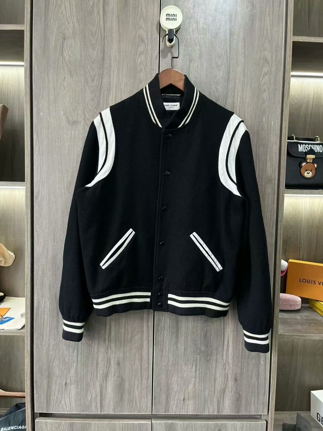 Saint Laurent Paris saint laurent black and white baseball jacket Size US L / EU 52-54 / 3 - 1 Thumbnail