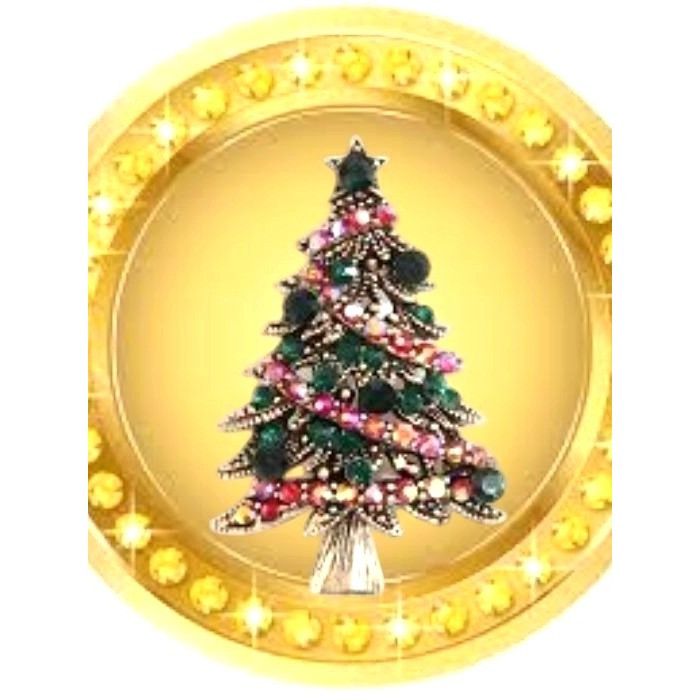 Handmade Christmas in Dixie Brooch Pin New Topaz Garland Garnet Green Size ONE SIZE - 1 Thumbnail