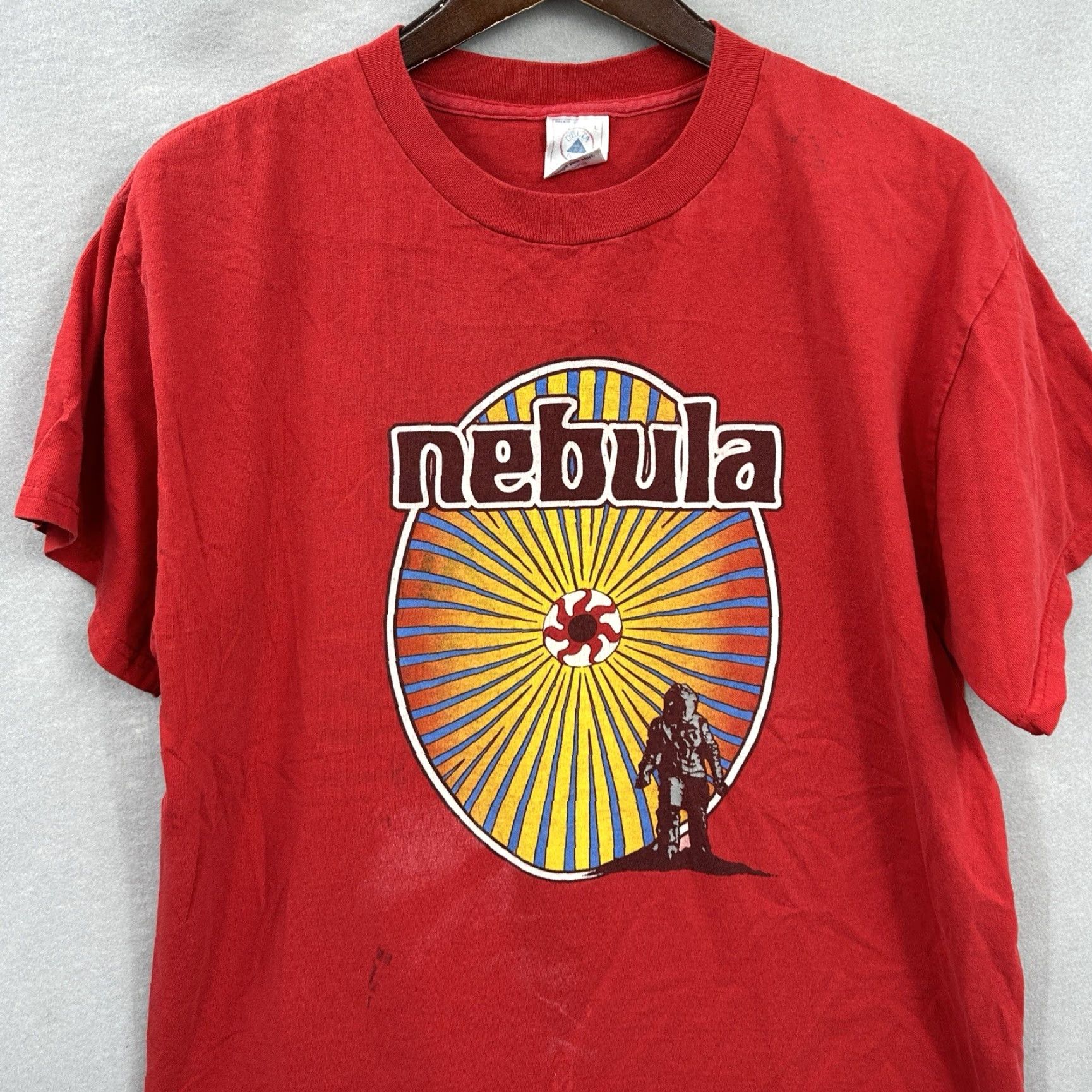 Delta VINTAGE Delta T-Shirt Men L Red Psychedelic 1997 Rock Fu Manchu Stoner Let It Burn Nebula Shirt Size US L / EU 52-54 / 3 - 3 Thumbnail