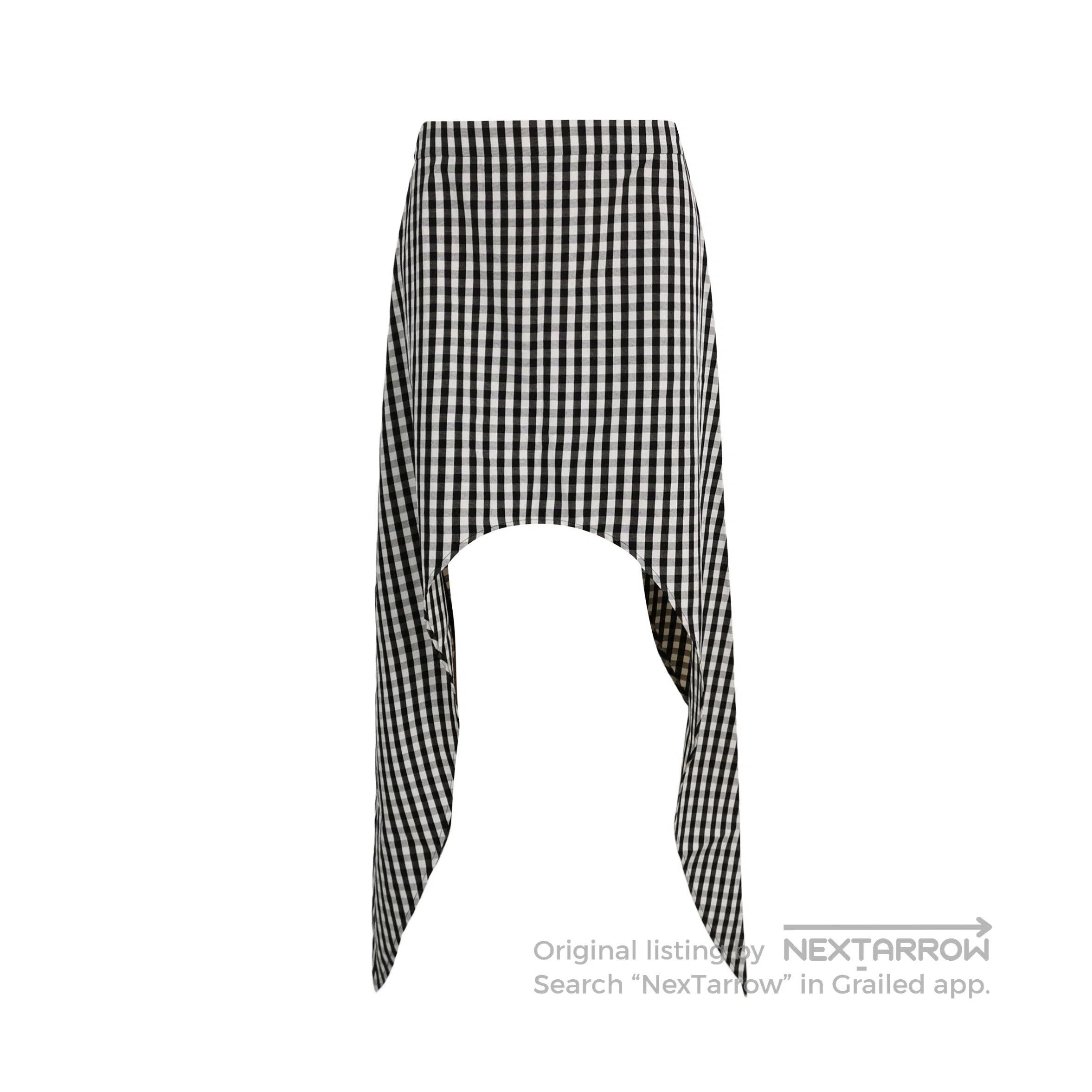 Burberry Wool Blend Check Asymmetrical Skirt .