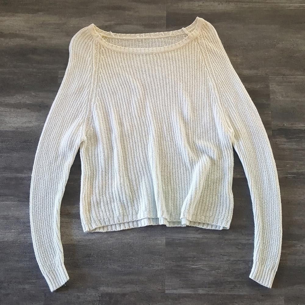 Designer White Ombre Melville Sweater Long Sleeve Size ONE SIZE - 1 Thumbnail