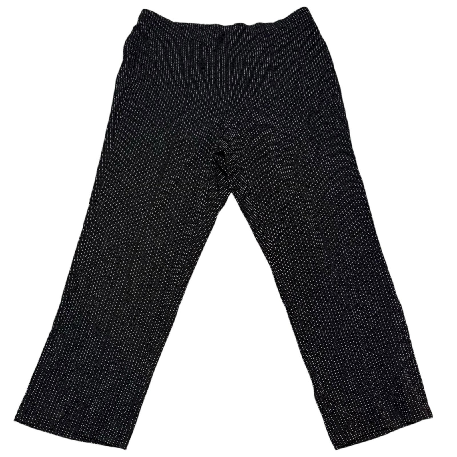 Habitat Habitat Tulip Crop Pants Pinstripe Black & White Size Medium Size 33" - 1 Thumbnail