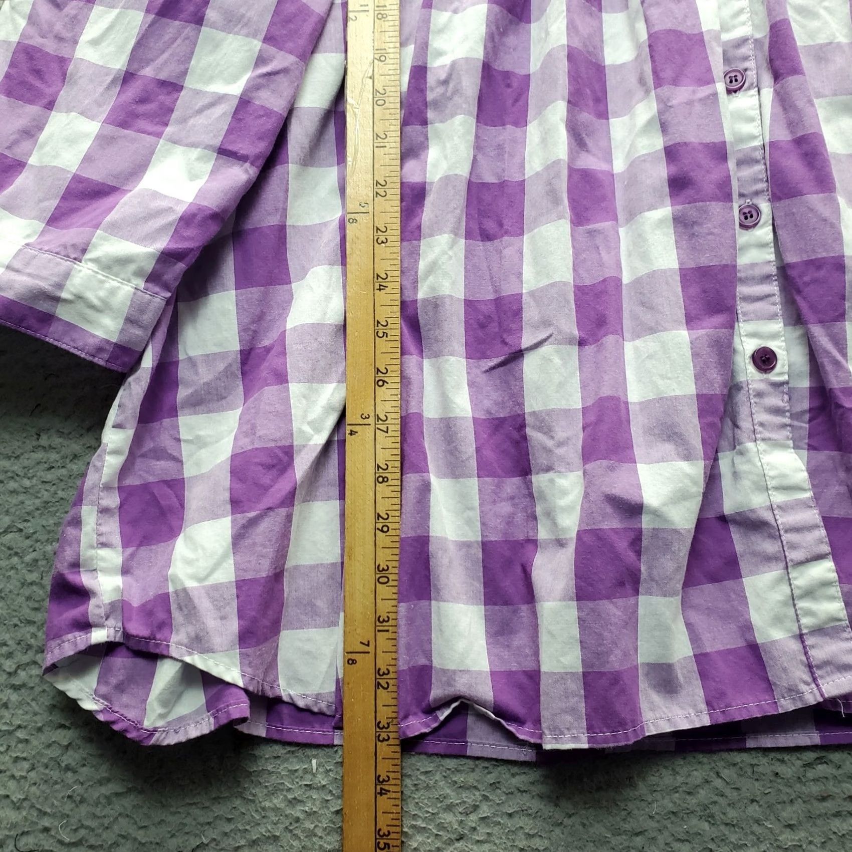 Vintage Mainstreet Blues Tunic Top Womens 3X Multi Plaid Long Sleeve V-Neck Button Front Shirt Womens 3X Plaid Tunic Blouse Size XXL / US 16-18 / IT 52-54 - 3 Thumbnail