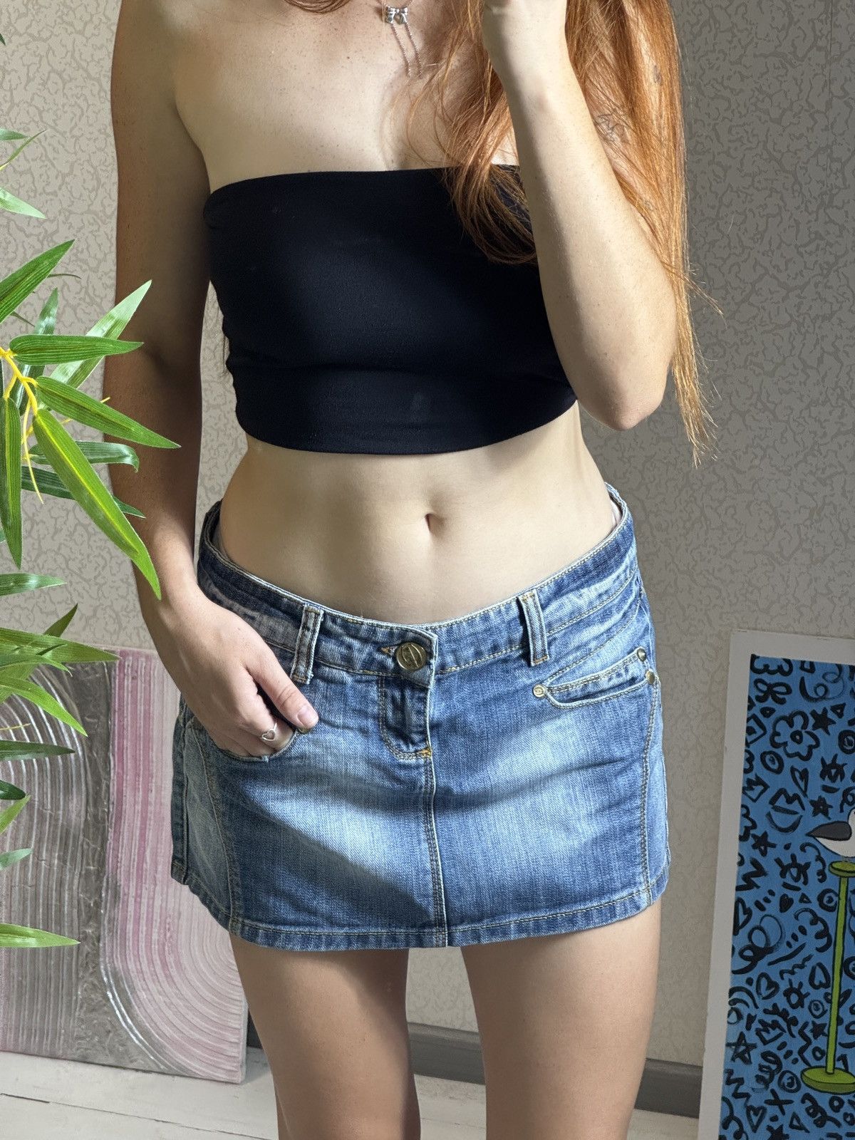 Just Cavalli VINTAGE JUST CAVALLI 2000s MINI DENIM SKIRT Size 30" / US 8 / IT 44 - 2 Thumbnail