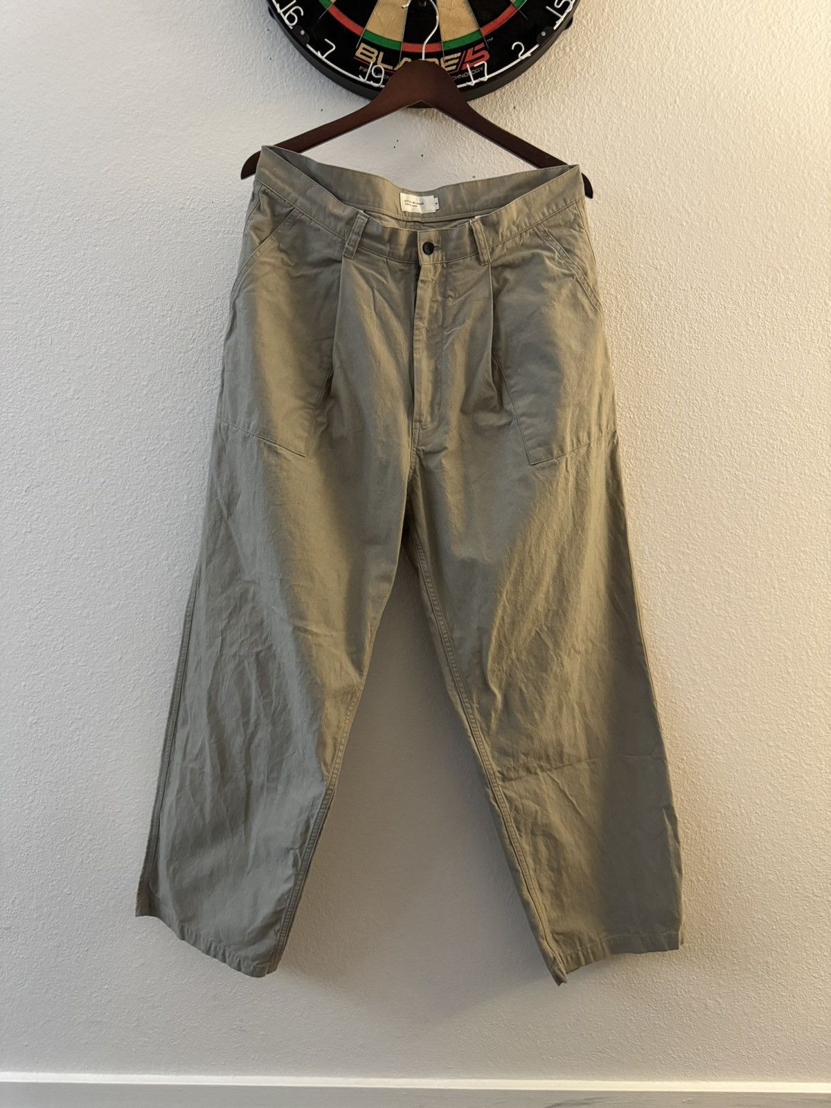 image of Still By Hand Deep Tuck Baker Pants Beige Size 3, Men's