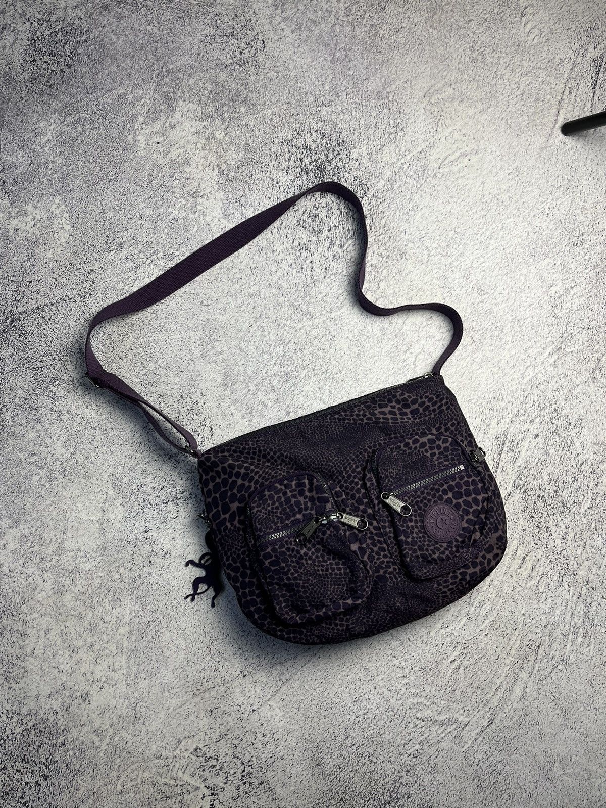 Avant Garde Vintage Kipling Crossbody Shoulder Nylon Bag Y2K Japanese in Purple, Men's
