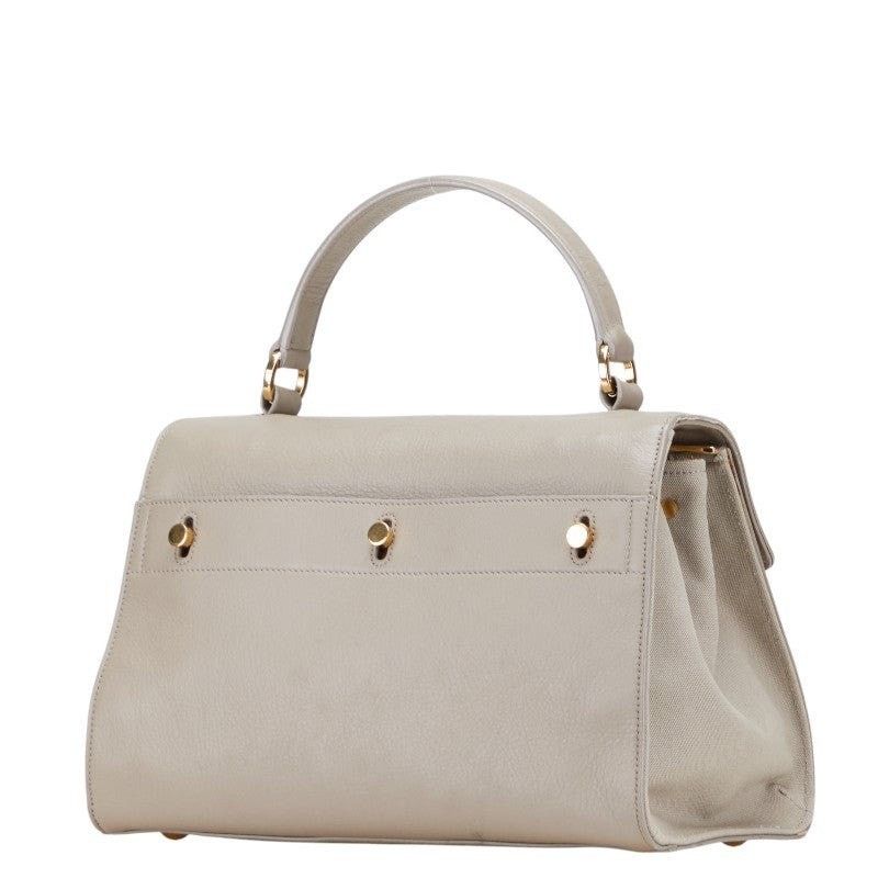 Saint Laurent Paris Saint Laurent Leather Canvas Muse Two Shoulder Bag Gray Size ONE SIZE - 2 Thumbnail