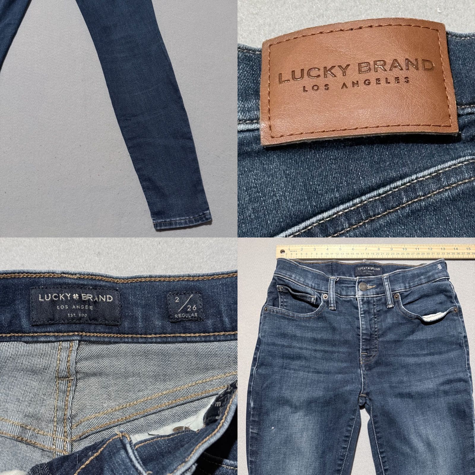 Lucky Brand Lucky Brand Skinny Jeans Women's Blue Denim Mid-Rise Zip-Fly Slim Fit - 2 Size 26" / US 2 / IT 38 - 8 Thumbnail