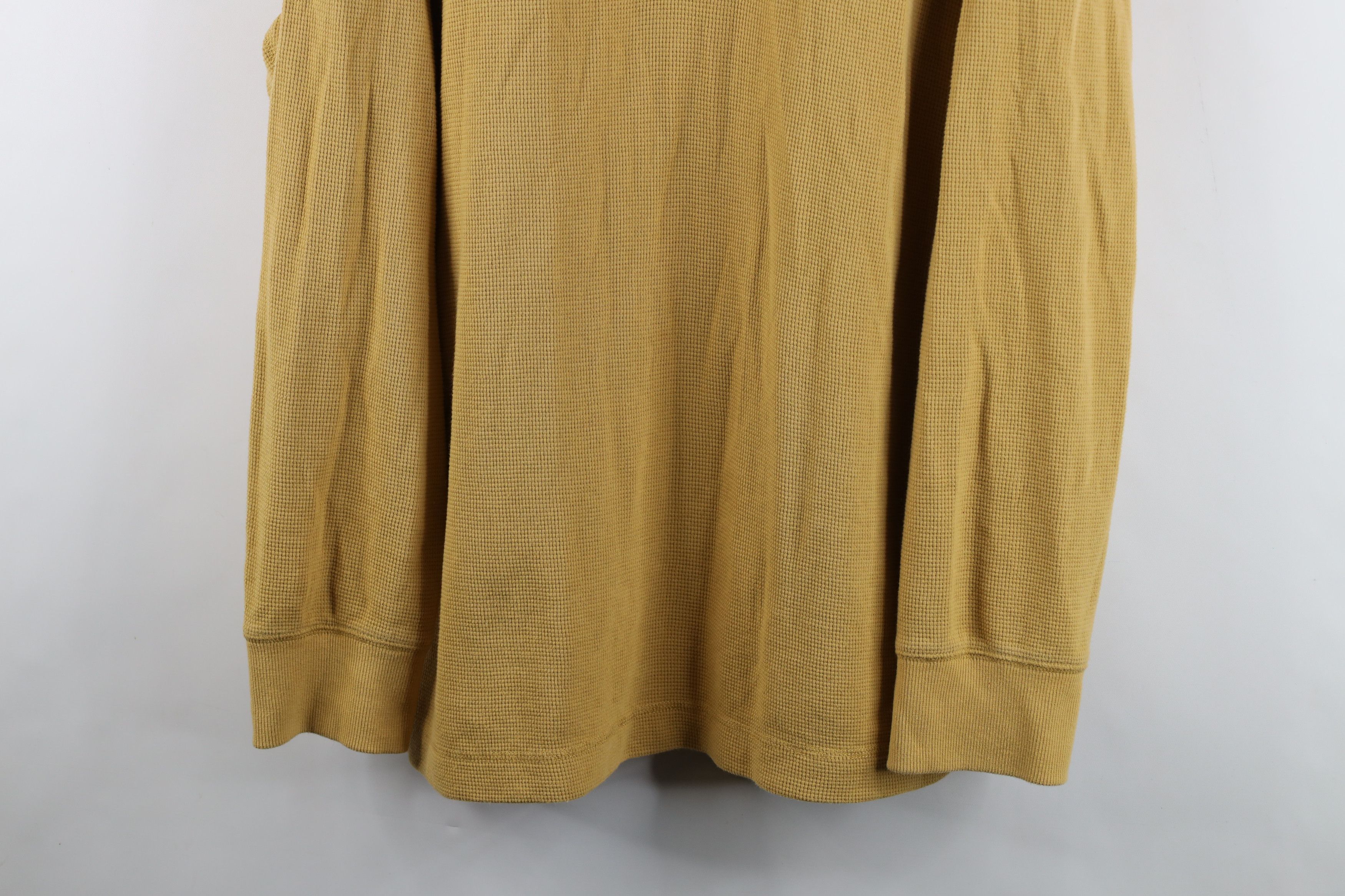 Eddie Bauer Vintage Eddie Bauer Waffle Knit Henley T-Shirt Yellow Size US XXL / EU 58 / 5 - 3 Thumbnail