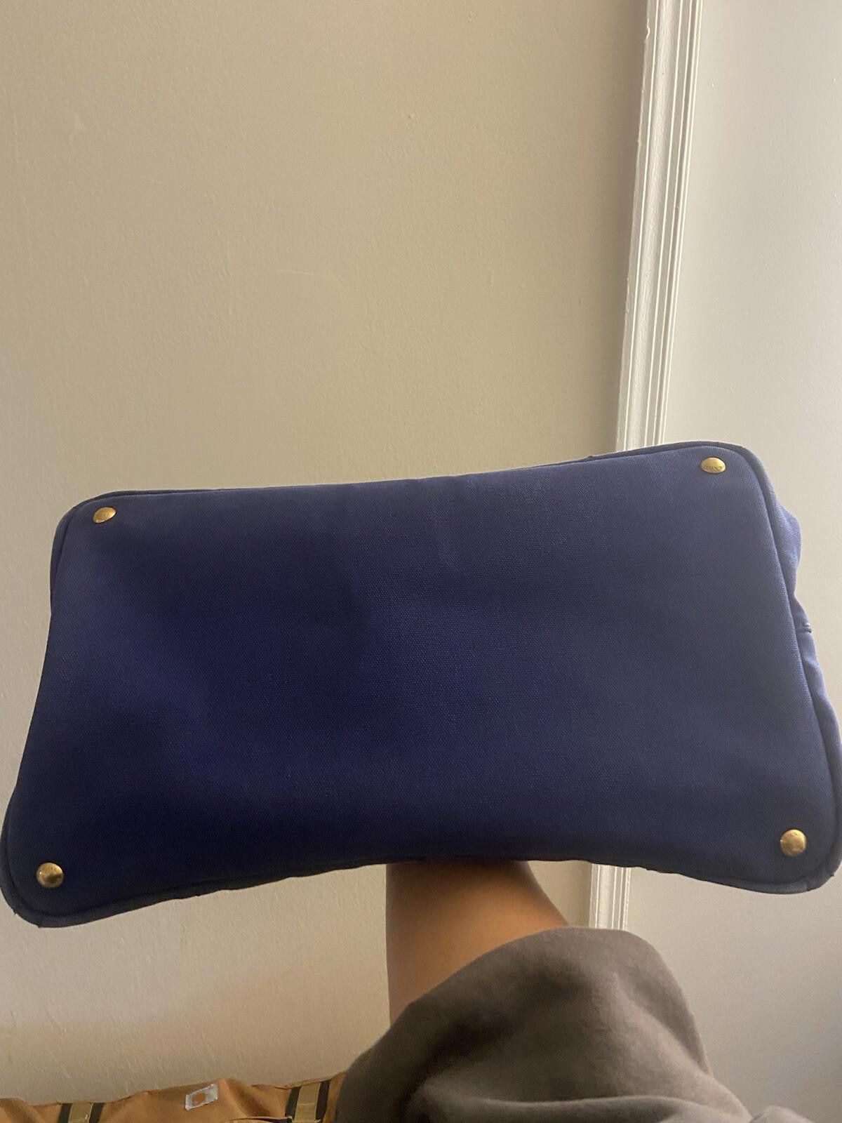 Prada Prada Canapa large size blue canvas hand shoulder tote bag Size ONE SIZE - 5 Thumbnail